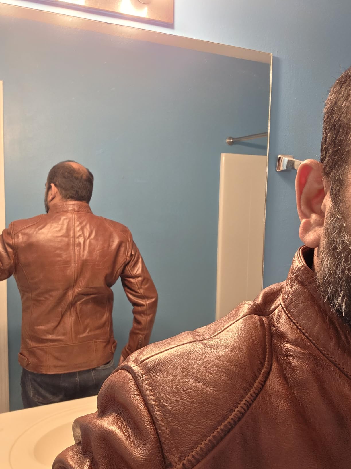Decrum Cafe Racer Real Lambskin Leather Jackets For Men Motorcyle Style customer photo 1