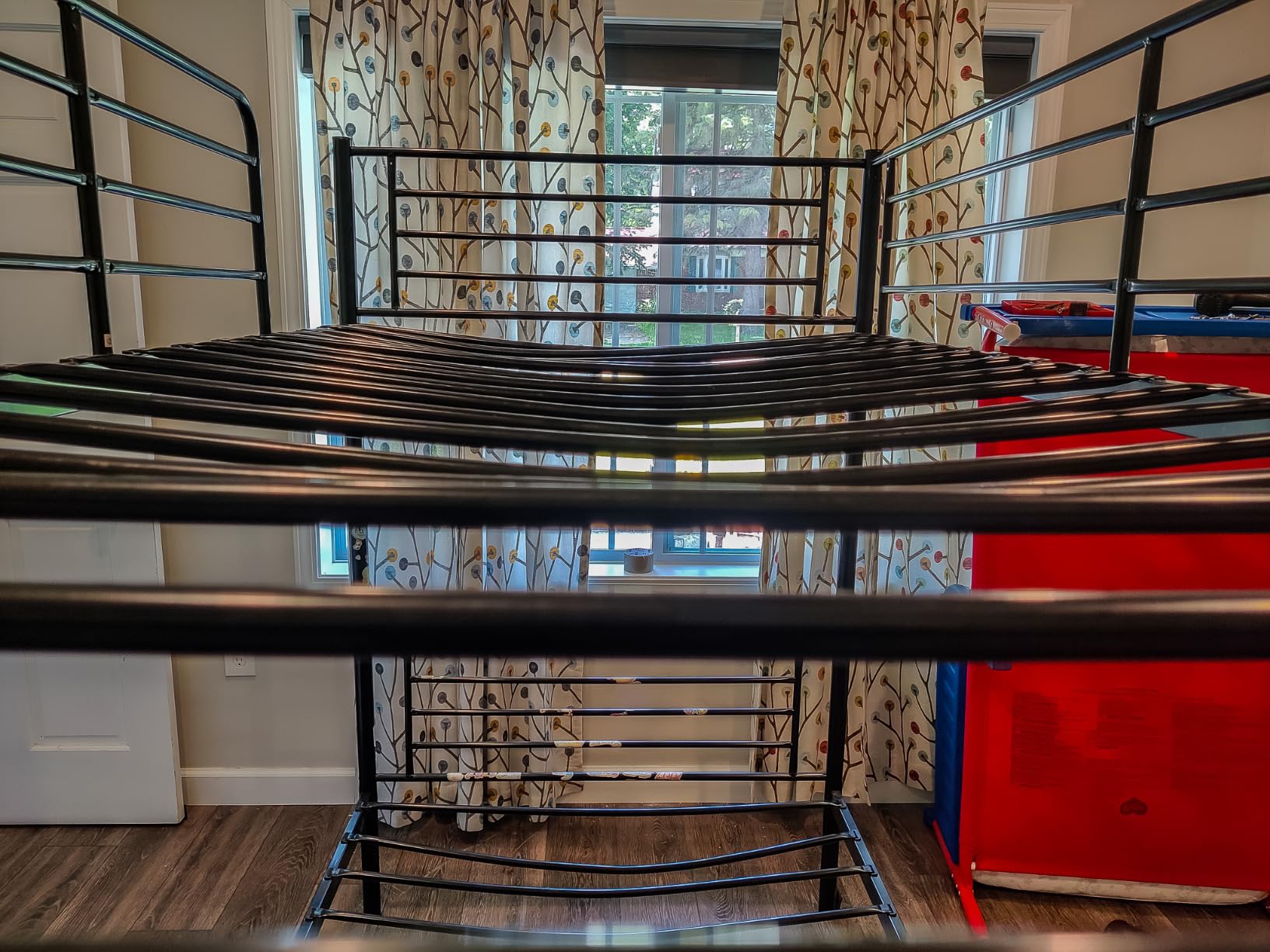 Bonnlo Bunk Bed Twin Over Twin for Kids/Teens/Adults Heavy Duty 2 Decker Bed with Flat Ladder and 13 inches High Guardrail, Metal Space Saver Bed with Stairs, Black customer photo 2