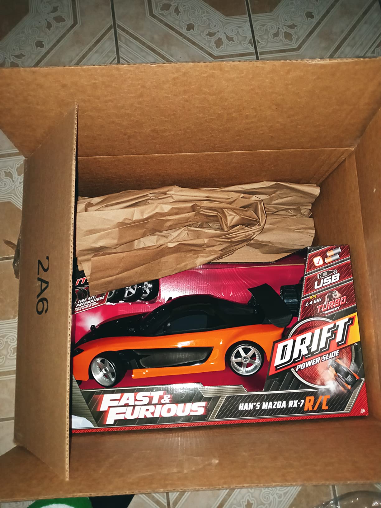 Jada Toys Fast & Furious Han’s Mazda RX-7 Drift RC Car, 1: 10 Scale 2.4Ghz Remote Control Orange & Black, Ready to Run, USB Charging (Standard) (99700) customer photo 1