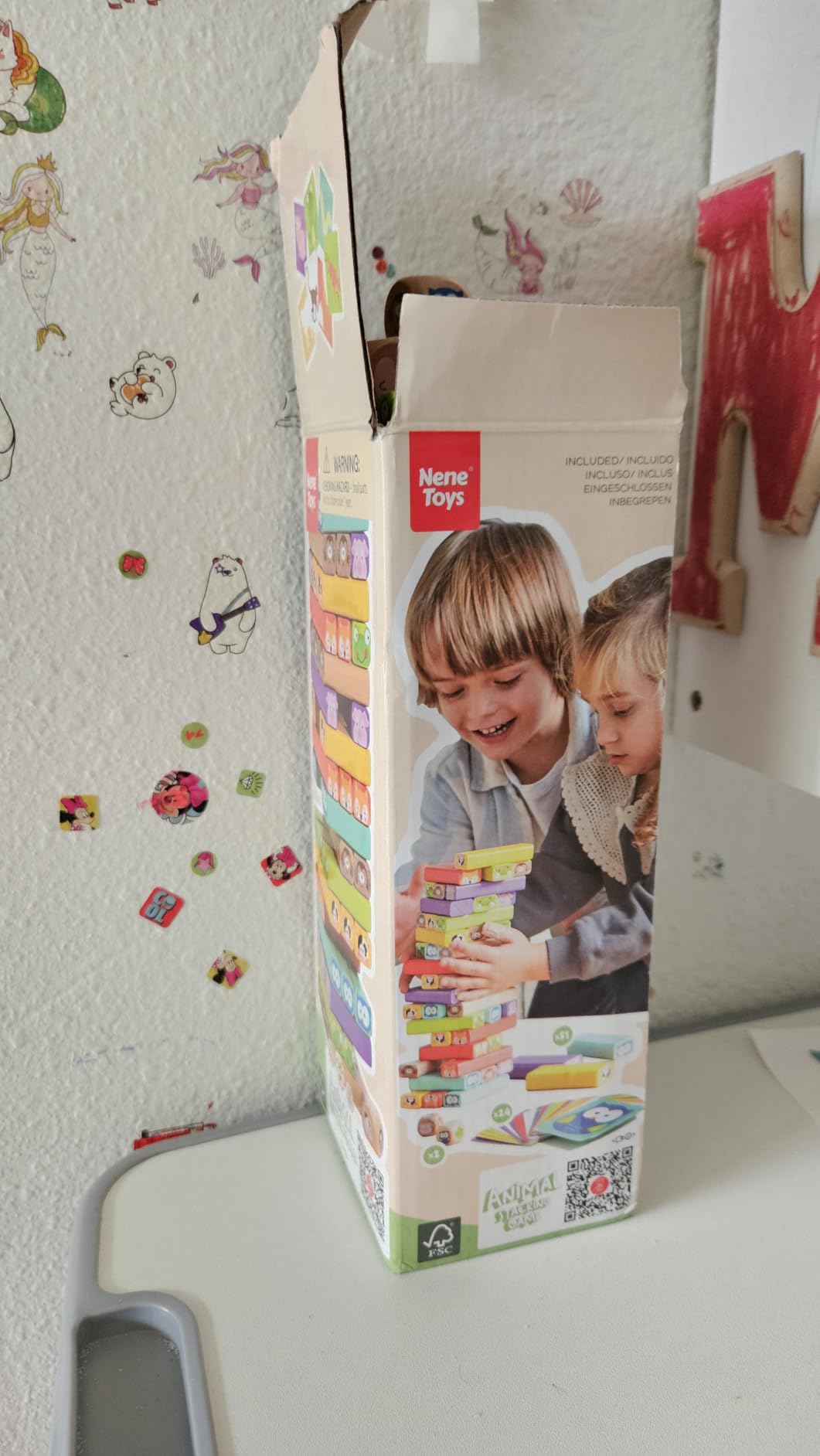 Nene Toys Wooden Tumble Tower Game with Animals & Colors, 4-in-1 Educational Family Board Game for Kids Ages 3-9, Creativity & Cognitive Skills Booster - Gift for Boys Girls 3+ Years customer photo 1