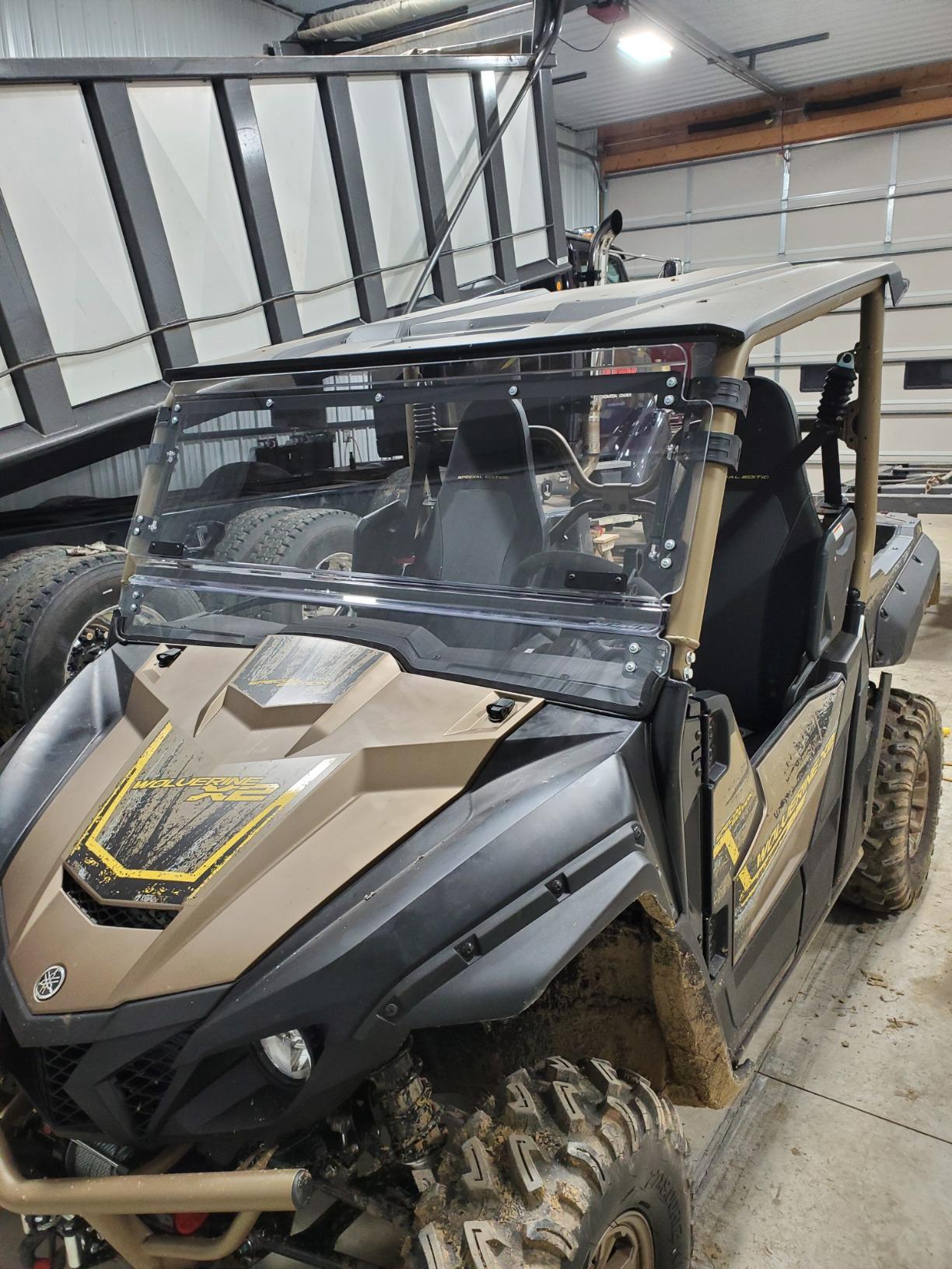 SuperATV Scratch Resistant 3-in-1 Flip Windshield for Yamaha Wolverine X2/X4 (See Fitment) | USA Made | 1/4
