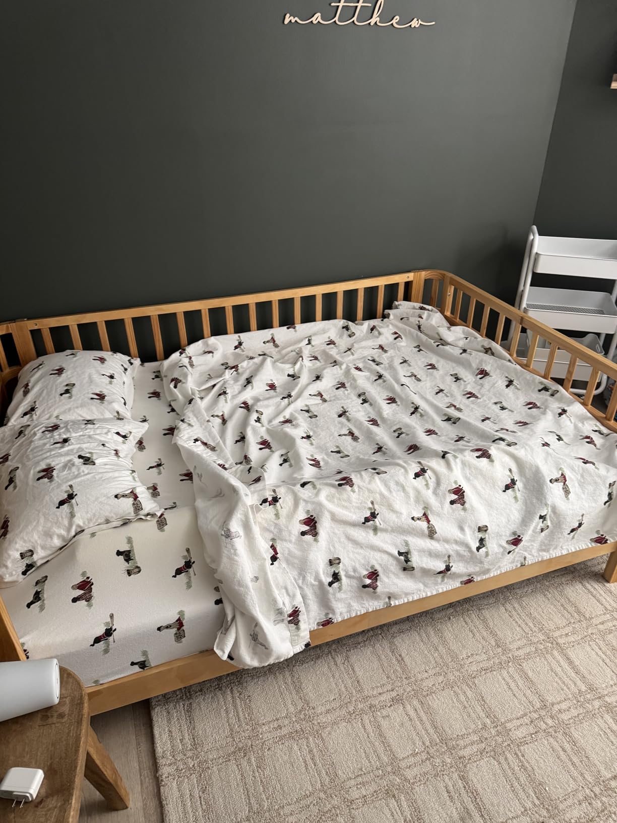 Eddie Bauer - Flannel Sheets Queen Size, Anti-Pilling & Wrinkle Resistant Cotton, Touchably Soft for All-Season Comfort - Bed Sheets with Matching Pillowcases & Fitted Sheet (Deer Hollow Green) customer photo 1