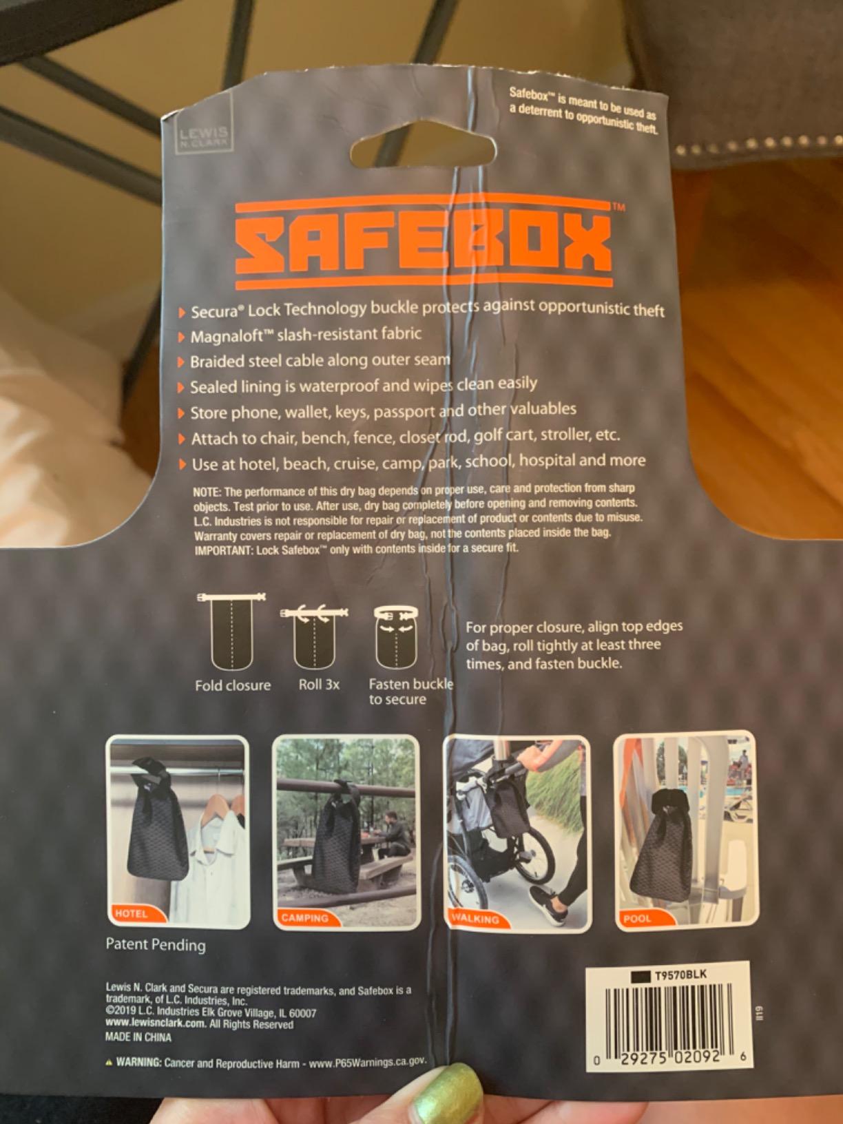 Lewis N. Clark Safebox Portable Safe with Anti Theft Combination Lock and Slash Resistant Material to Protect Wallet, iPhone and Valuables at the Beach, Pool, Camping + Hotel, Small customer photo 1
