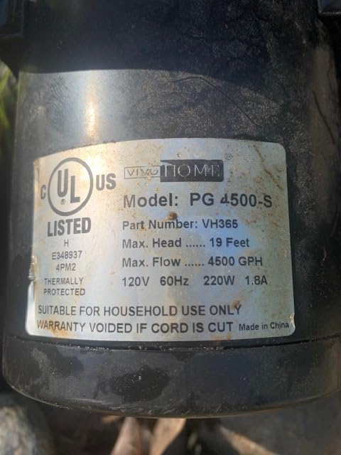 VIVOHOME 220W Pond Pump, 4500GPH Submersible Water Pump for Koi Pond customer photo 1