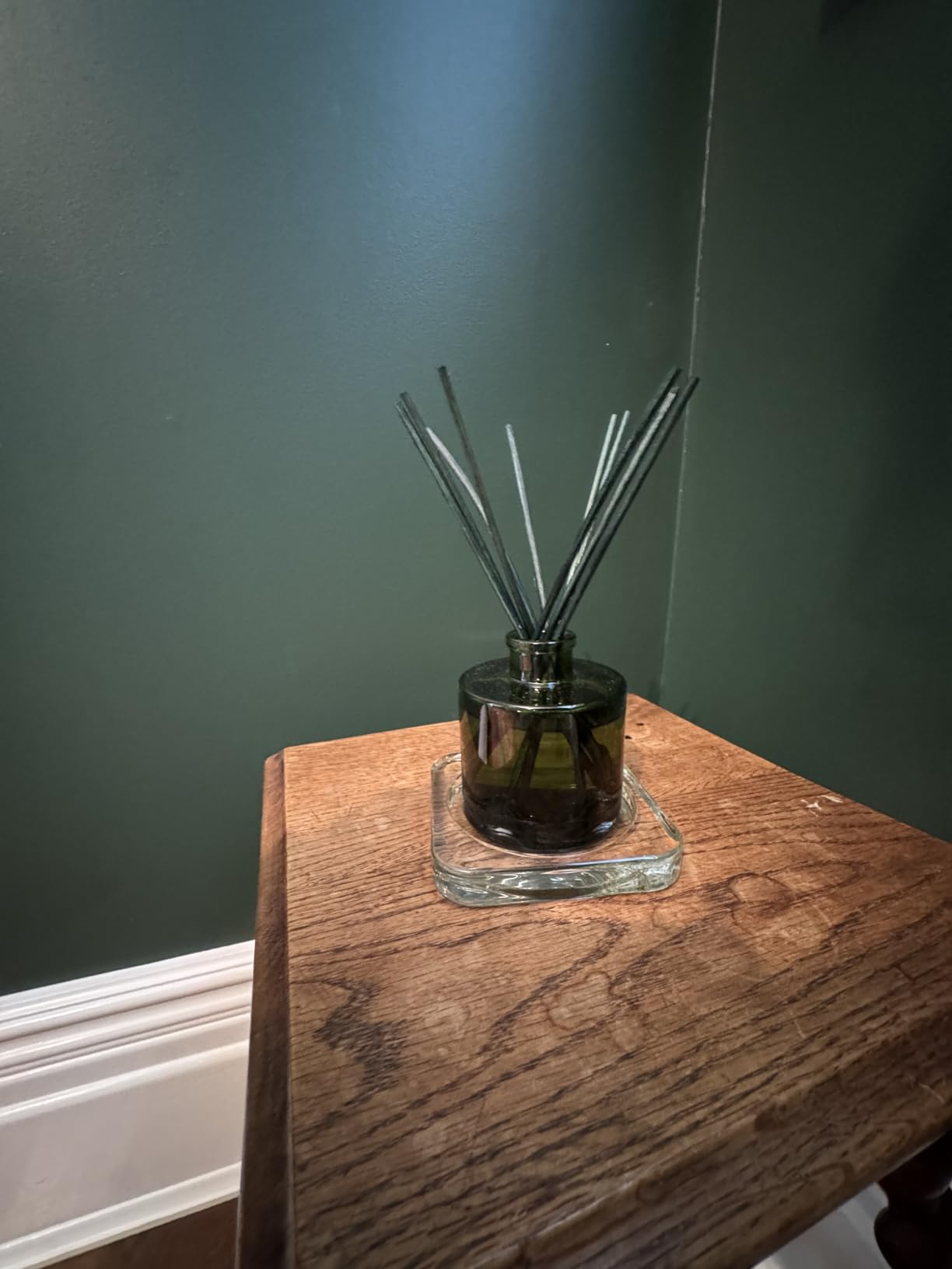 Thymes Frasier Fir Reed Diffuser Set – Includes Reeds, Fragrance Oil, and Frosted Glass Bottle – Fragrance Oil Diffuser – Room Fresheners – Luxury Home Decor – Green & Clear (Pine Needle, 4 fl oz) customer photo 1