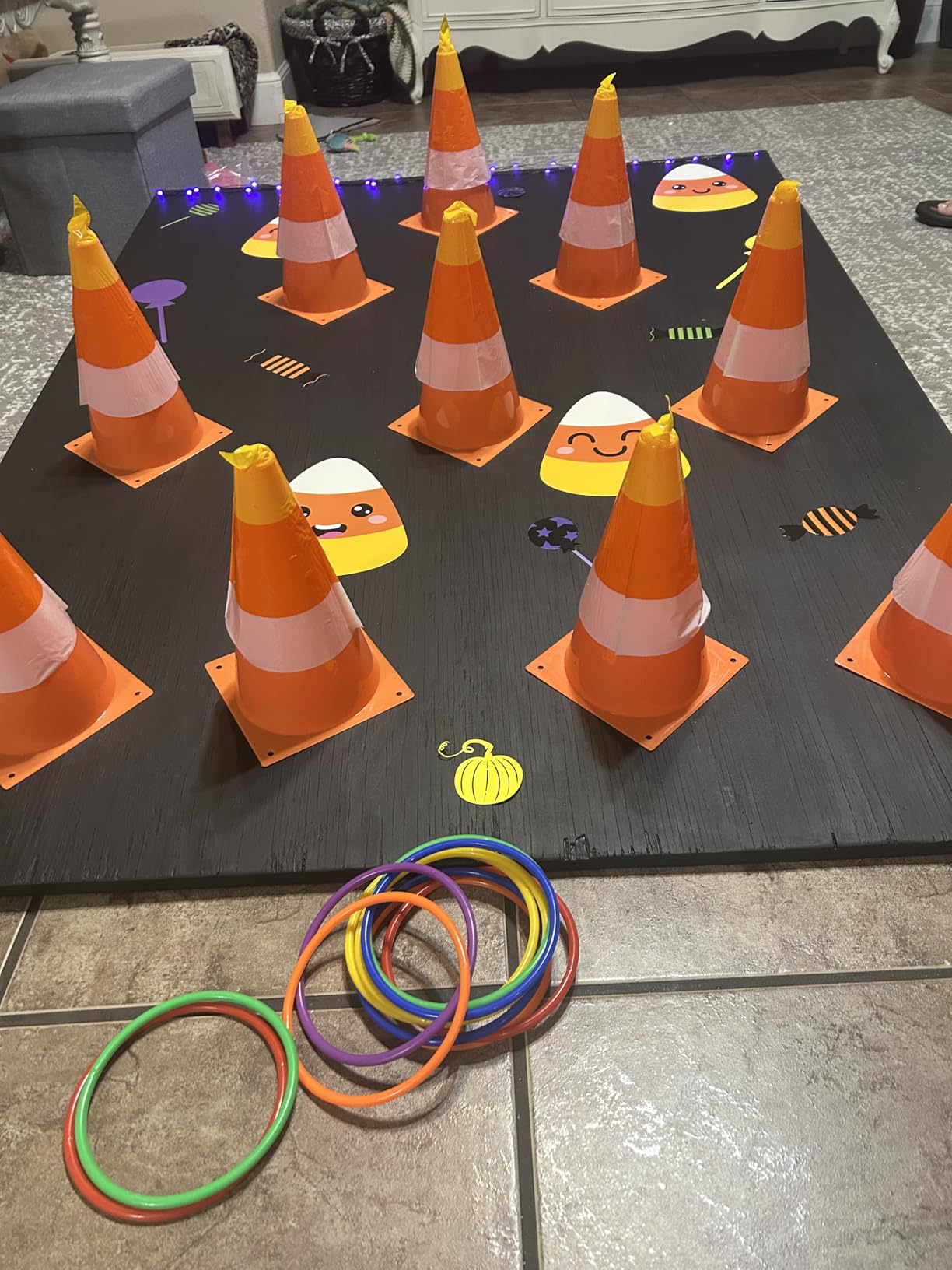 OBTANIM 12 Pcs Plastic Ring Toss Game for Kids and Outdoor Toss Rings for Speed and Agility Practice Game, Random Colors customer photo 2