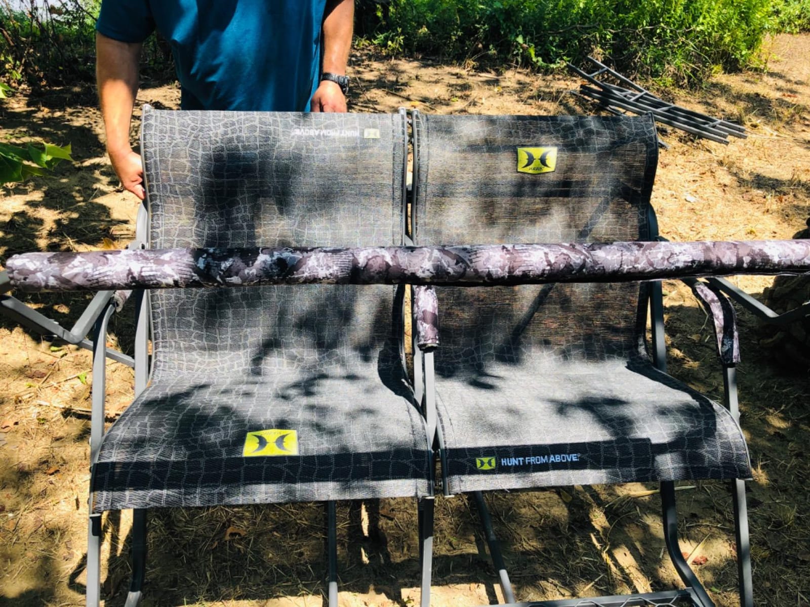Hawk Hunting Big Denali Ladderstand with Wide Seat, Backrest, Portable Stacking Ladder System and Integrated Weapon Holder, Multicolor customer photo 1
