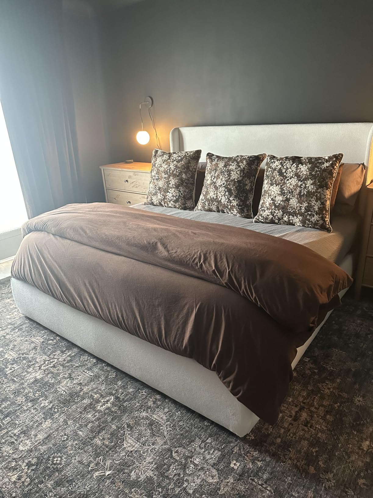 MooMee Duvet Cover Set 100% Washed Cotton Linen Like Queen customer photo 2