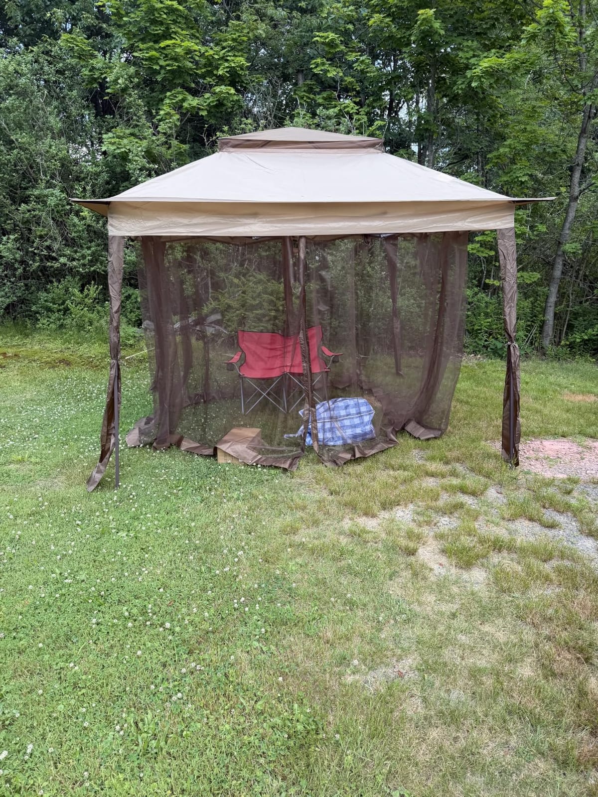 COOS BAY 11x11 Pop Up Gazebo with Netting, Canopy Tent, Beige customer photo 2