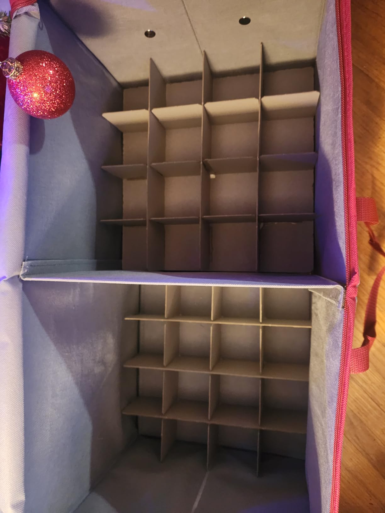 ZOBER Large Christmas Ornament Storage Box - Stores 128 3