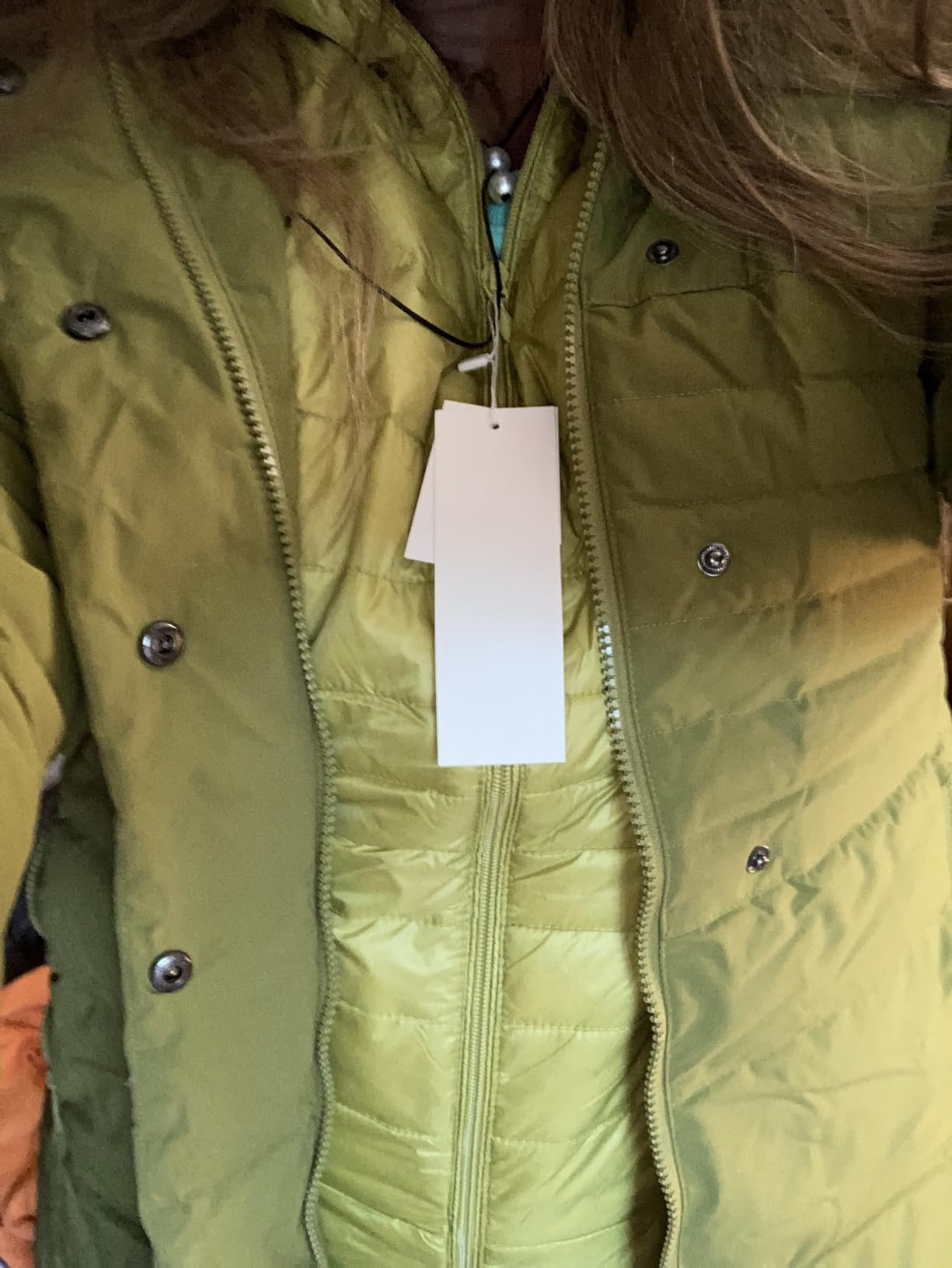Orolay Women Warm Down Jacket with Hood Fur Long Puffer Coat Brown customer photo 2