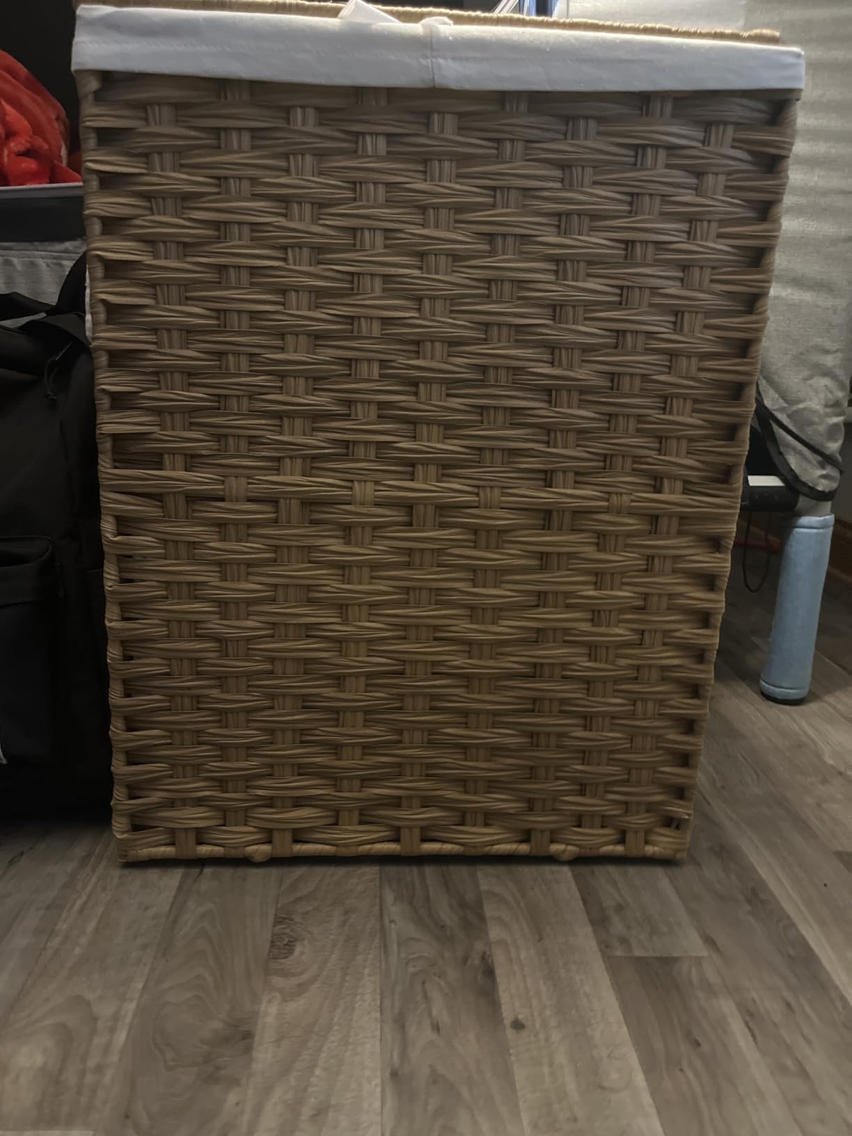 SONGMICS Laundry Hamper with Lid, 110L Double Wicker Basket, 6 Mesh Bags customer photo 2