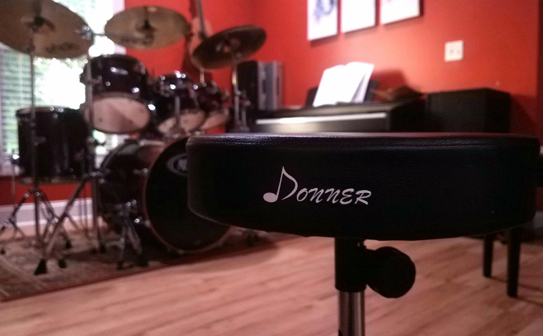 Donner Drum Throne Set, Padded Seat Height Adjustable Drum Stool for Adults, 5A Drumsticks Included, Multiple Iterations, Drummer Gifts for Men Him Teens customer photo 2