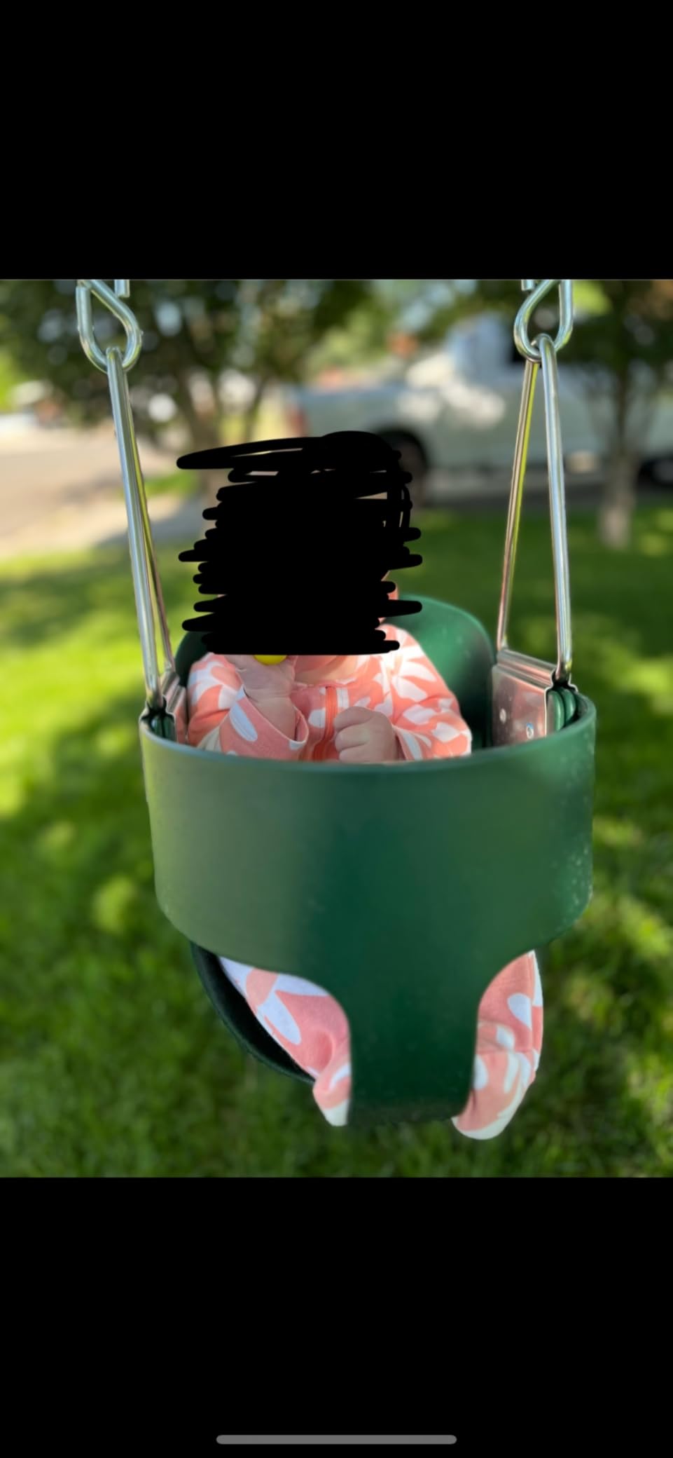KINSPORY Toddler Swing, Full Bucket Baby Swing Seat & Iron Chains (Green) customer photo 2
