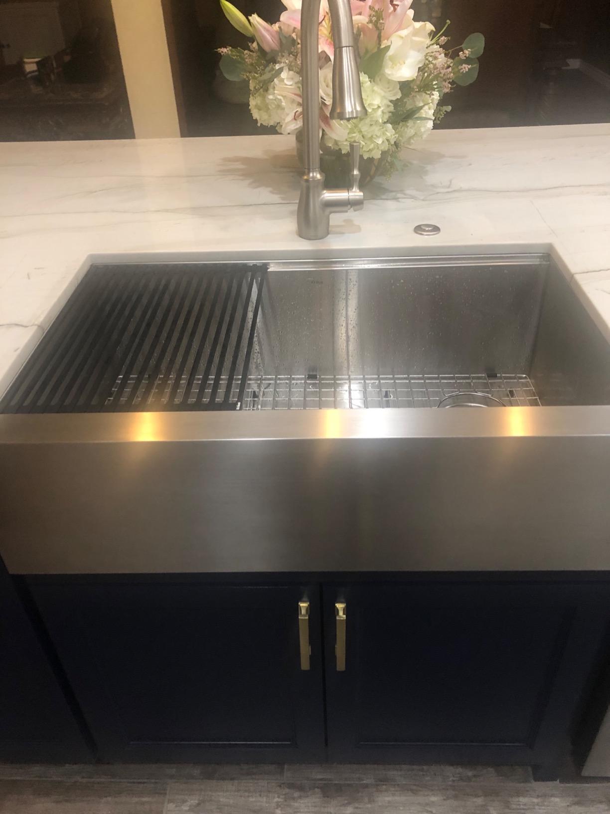 Kraus Kore 33-Inch Farmhouse Workstation with In Sink Dish Drying Rack, Stainless Steel Kitchen Sink, KWF410-33 customer photo 2