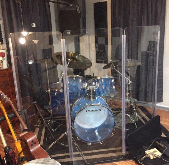 PENNZONI Drum Shield 5ft with Plastic Hinges, Comes with 5 Drum Panels & Plastic Hinges, Premium Clear Acrylic Panels, Drum Screen customer photo 1