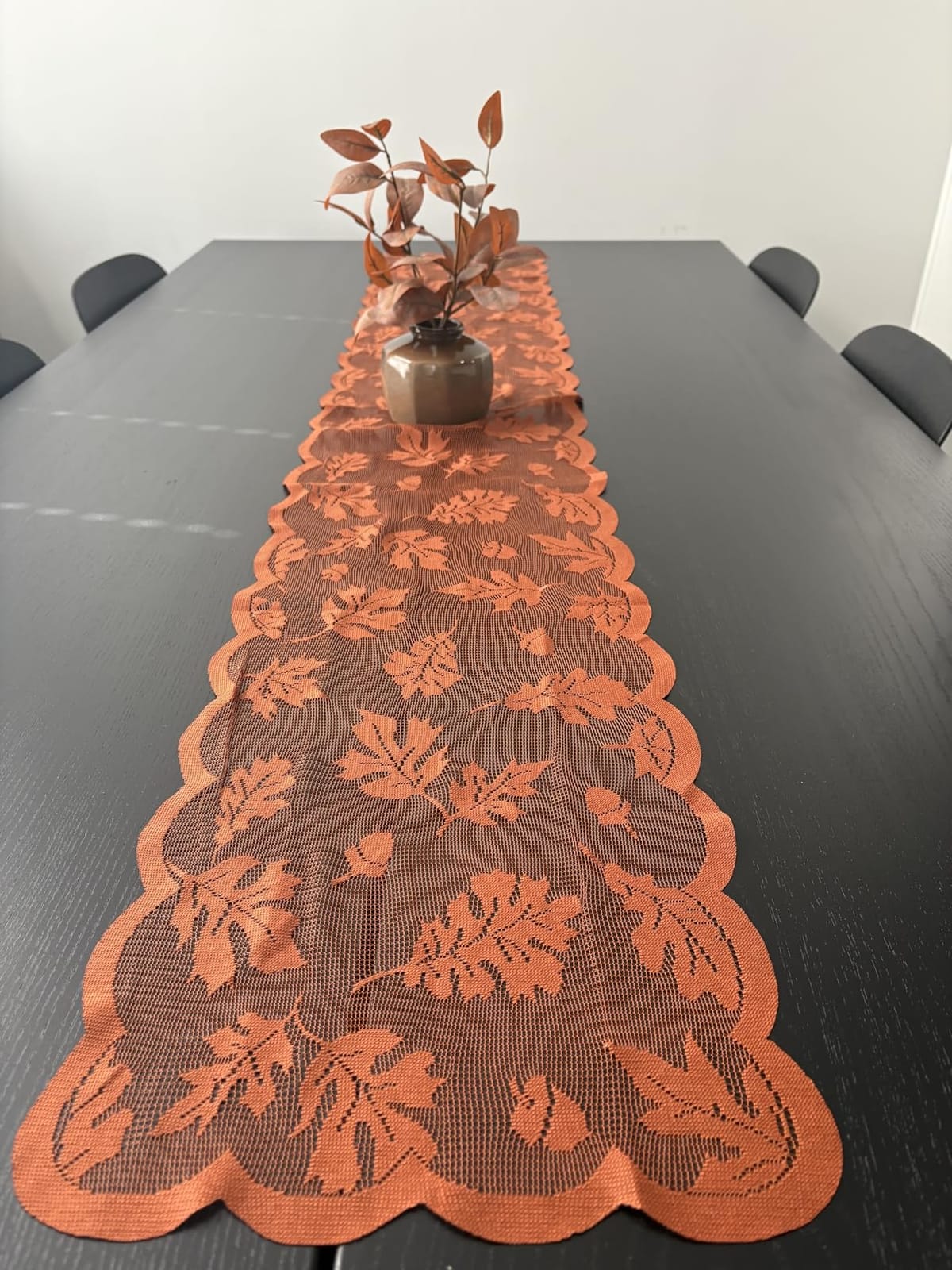 Fall Table Runner Fall Decorations for Home 13 x 72 Inch Maples Leaves Lace customer photo 2