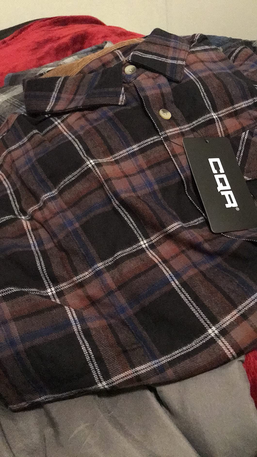 CQR Men's 100% All Cotton Button Down Flannel Shirts, Long Sleeve Brushed Warm Soft Casual Outdoor Plaid Shirt customer photo 1