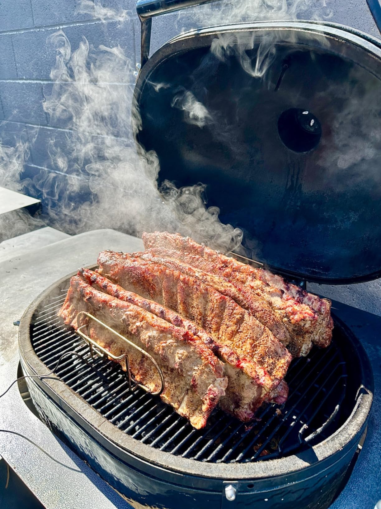 BBQ Rib Racks for Smoker and Grilling Roasting Rack 100% 304 Stainless Steel Food Grade,Holds 7 Ribs Rack for Grilling & Barbecuing for Large&XLarge Big Green Egg,Kamado Joe Classic,Big Joe customer photo 1