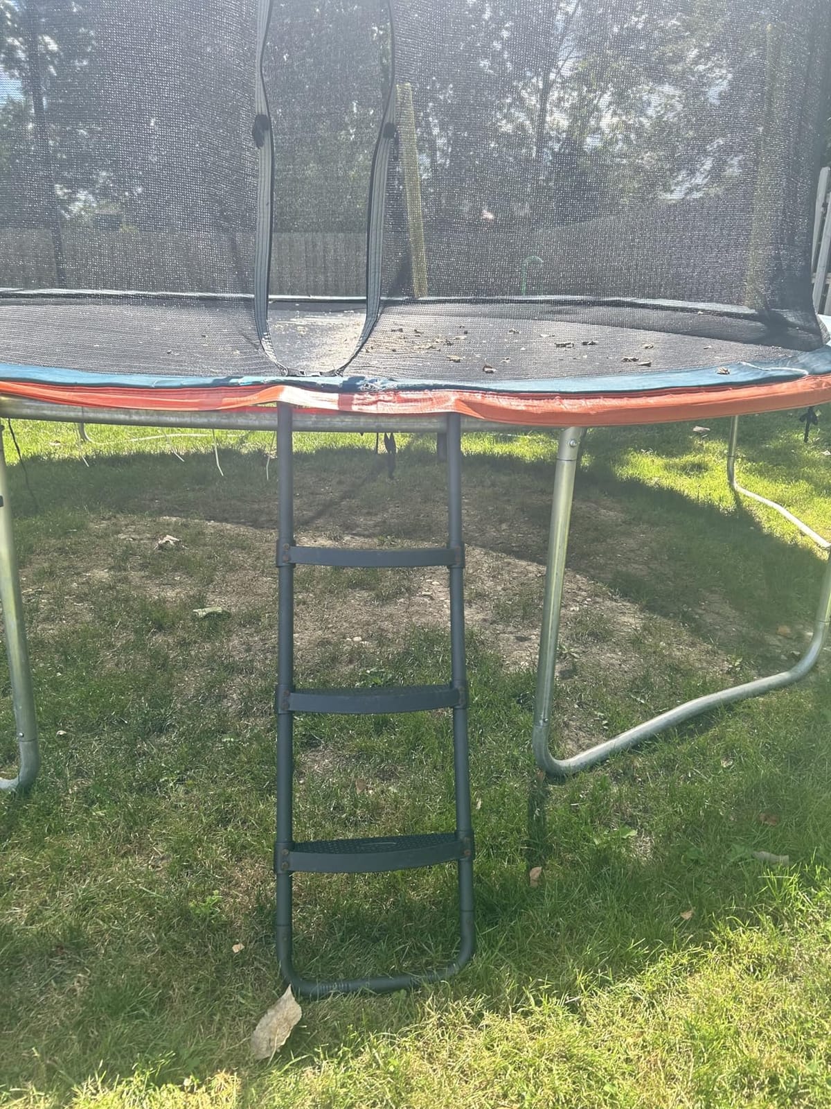 Eurmax USA Universal Trampoline Ladder,240 lbs Capacity,3 Wide Skid-Proof Steps&Shoe Storage Pocket,UV-Resistant Steel Stairs for Kids,Heavy Duty Universal Hook Fit,Trampoline Accessories for Children customer photo 2