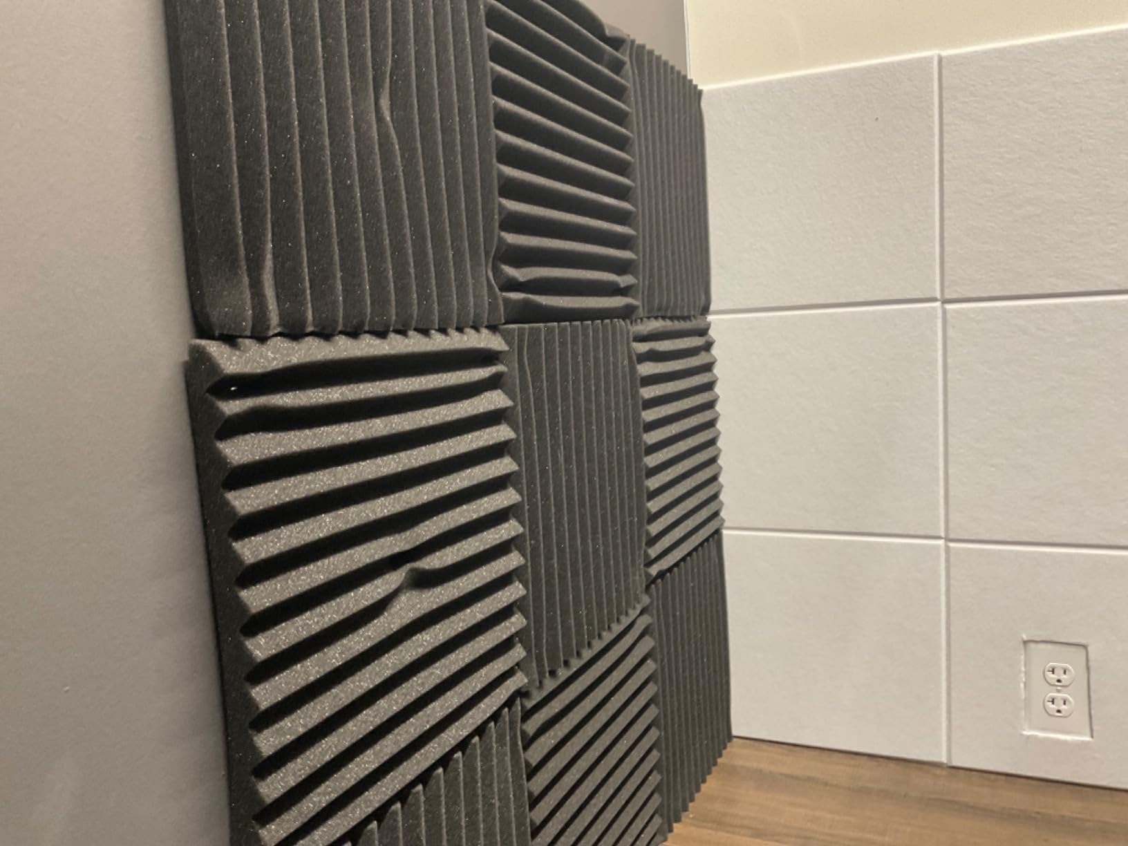 96 Pack Blue/black Absorb the echo Acoustic Foam Panel Wedge Studio Soundproofing Wall Tiles 12