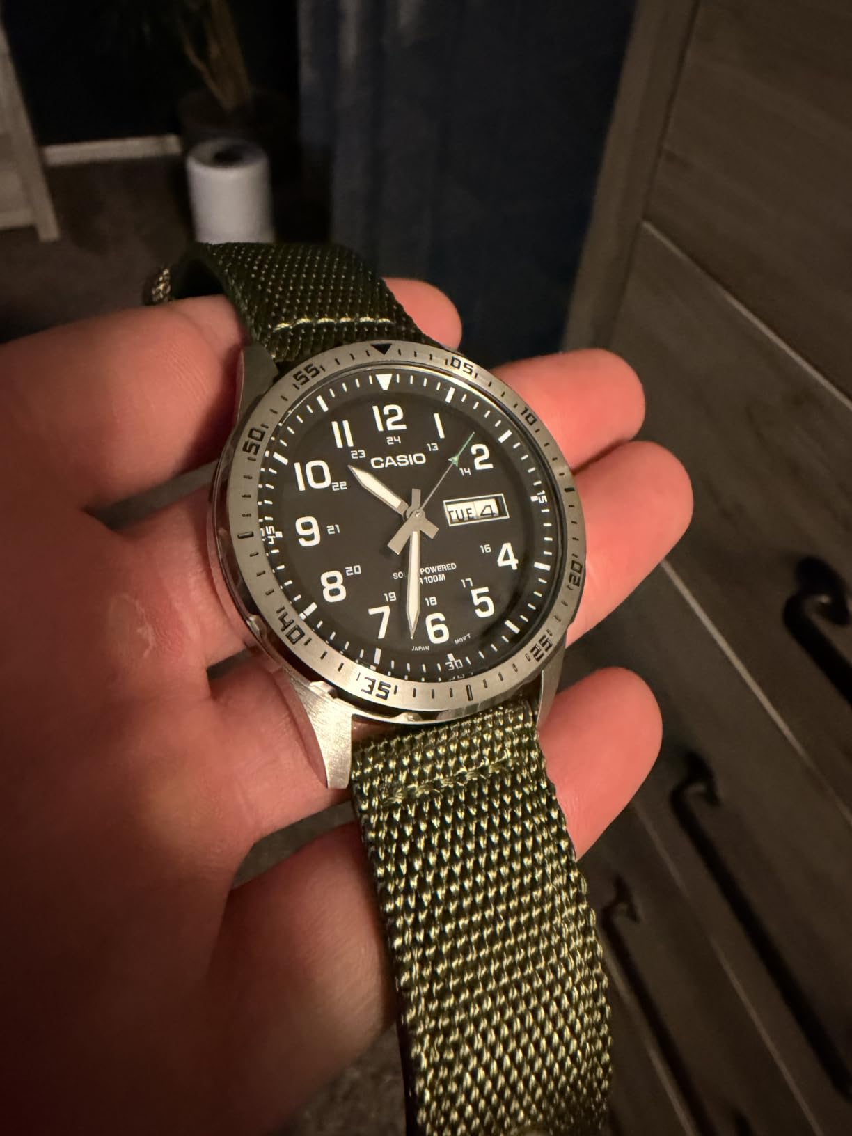 Casio MTPS120L Series | Unisex Analog Watch | 100M WR | Stainless Steel Case | 3 Hand Analog (HR, Min, SEC) | Date Display | Low Battery Alert | Military Styling | Solar Powered customer photo 1