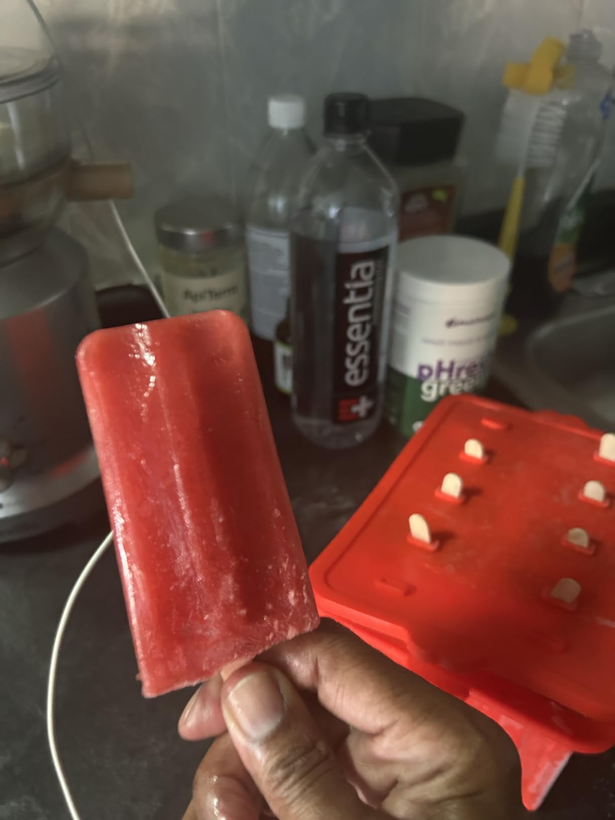 Silicone Popsicles Molds,10 Cavity Homemade Popsicle Molds DIY Ice Pop Molds for Kids & Adults Food Grade BPA-Free with Popsicle Maker Sticks Popsicles Bags A Funnel (Red) customer photo 1