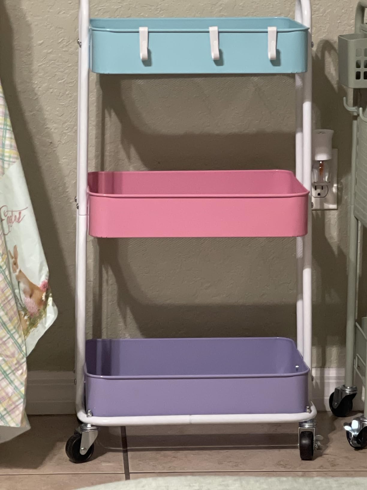 Simple Houseware 3-Tier Heavy Duty Metal Utility Rolling Cart, Black customer photo 1