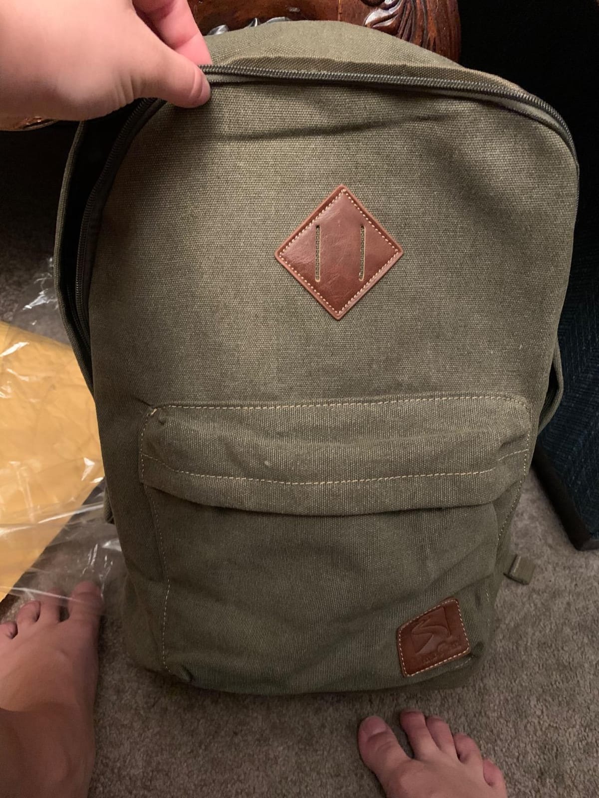 Durable Canvas College Rucksack Laptop Excursion Backpack Travel Notebook School Backpack Bookbag For Men Women Military Green Factory Directly customer photo 1