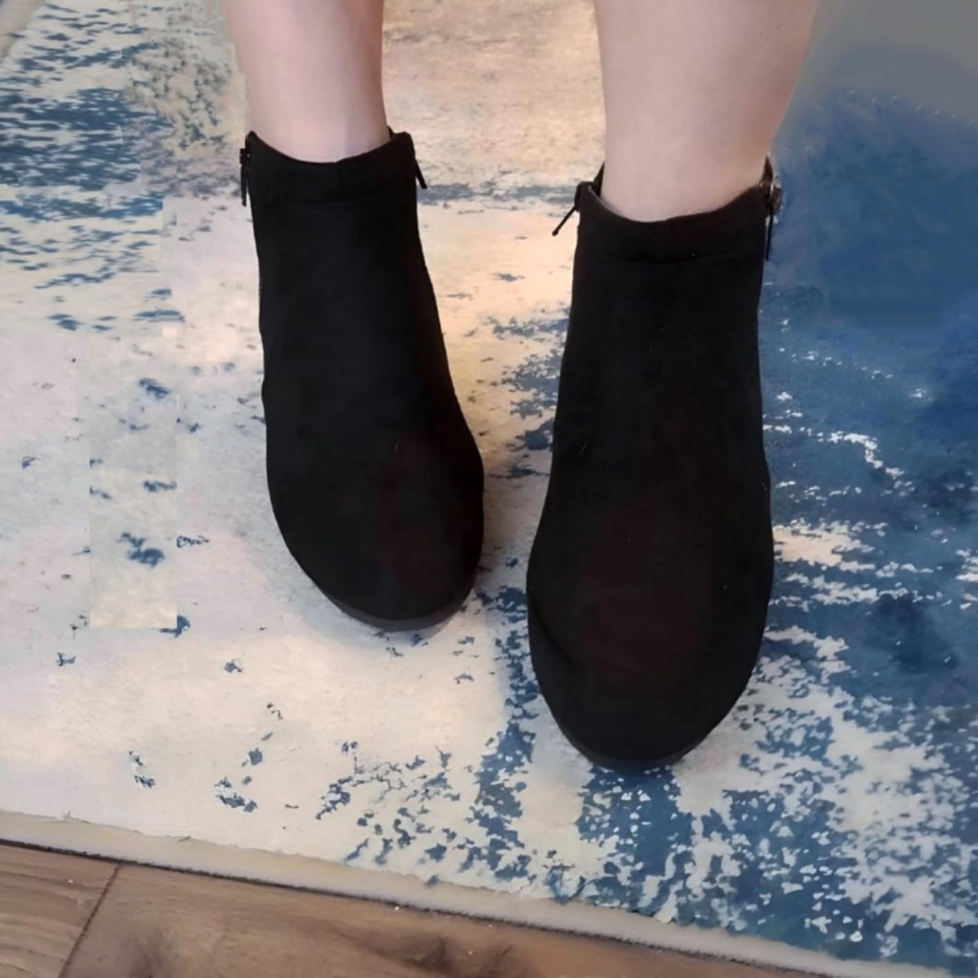 DREAM PAIRS Women's Suede Low Wedges Ankle Boots customer photo 1