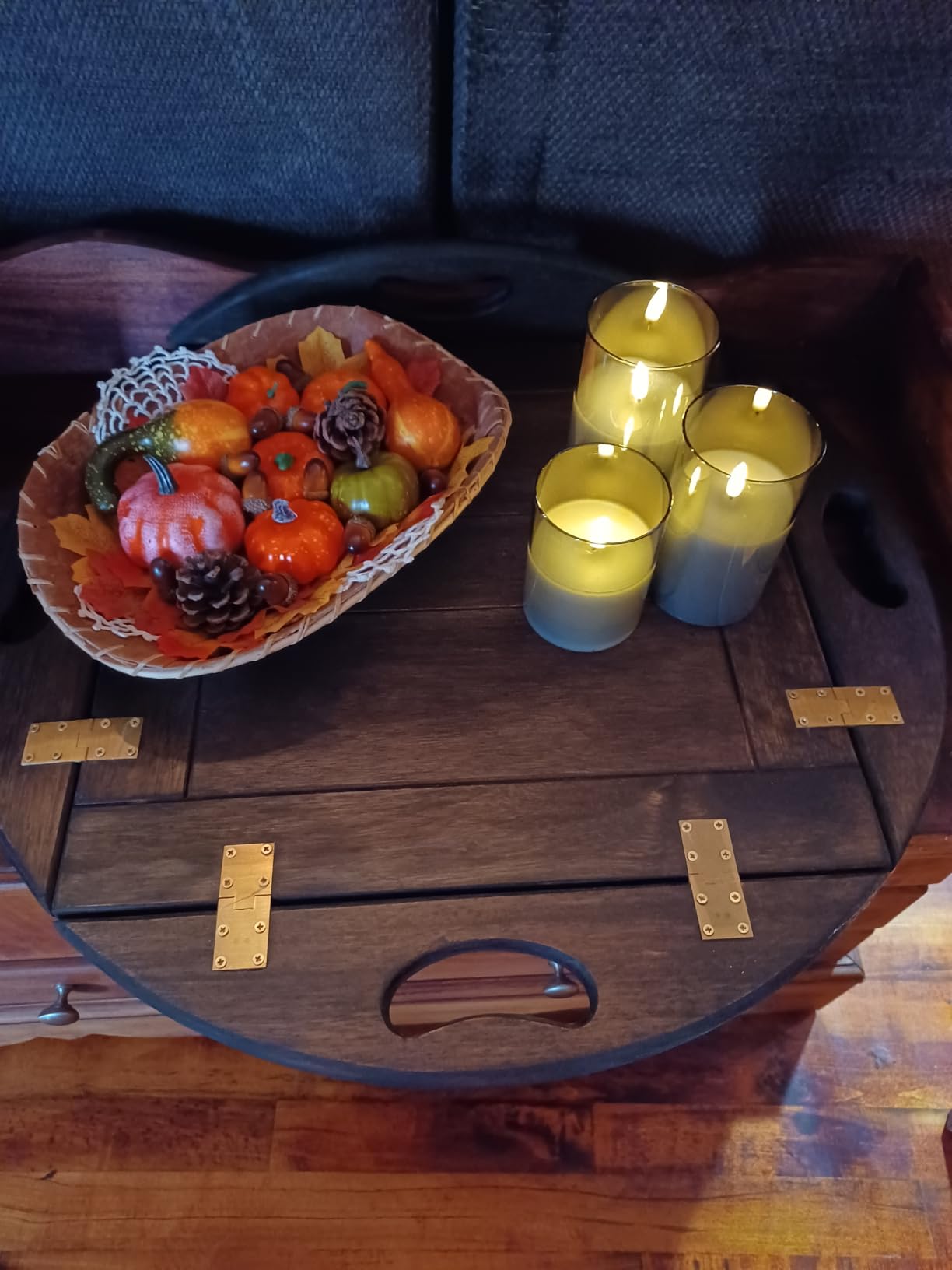 winemana Fall Decorations for Home Mini Pumpkins Gourds & Leaves Set customer photo 2
