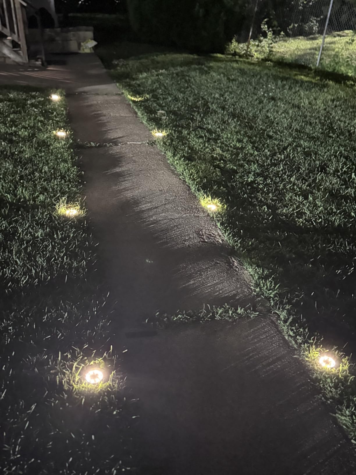 INCX 12 Pack 4.6 Inch Solar Ground Lights Outdoor, Waterproof, Cold White customer photo 2