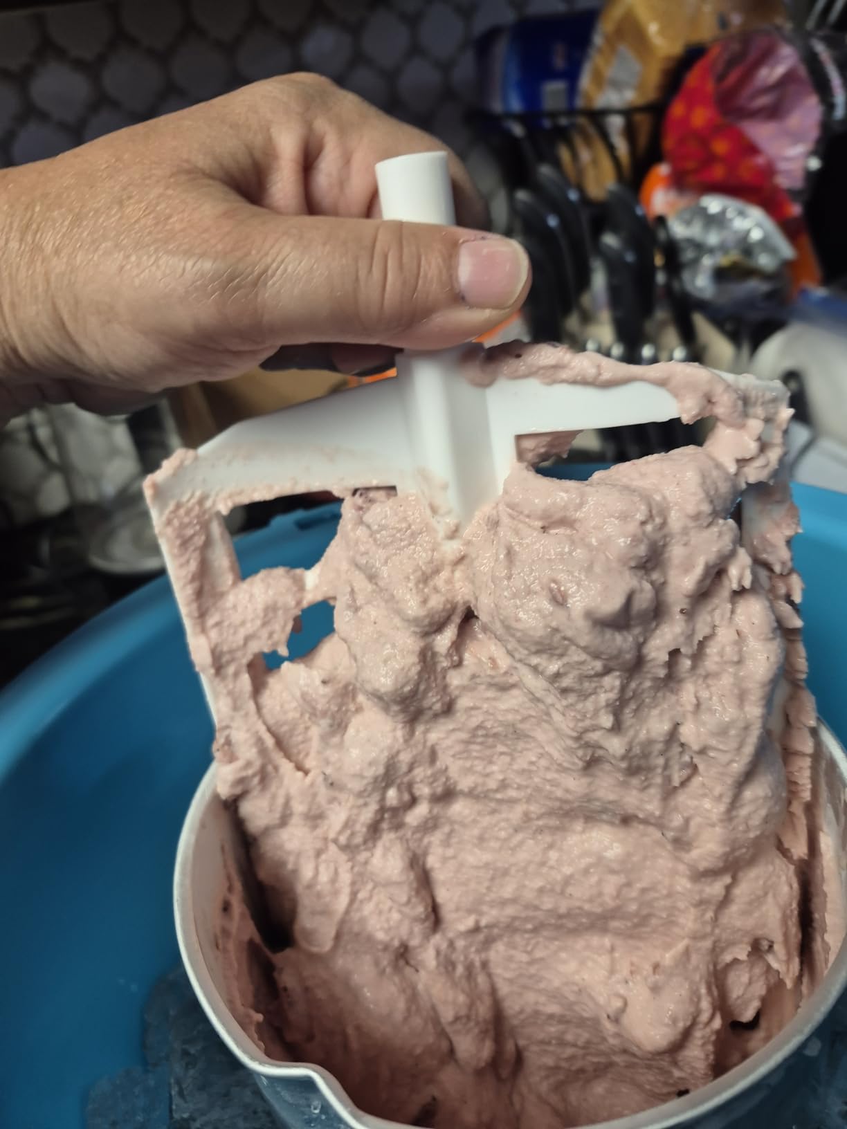 Nostalgia Electric Ice Cream Maker - Old Fashioned Soft Serve Ice Cream Machine Makes Frozen Yogurt or Gelato in Minutes - Fun Kitchen Appliance - Blue - 4 Quart customer photo 1