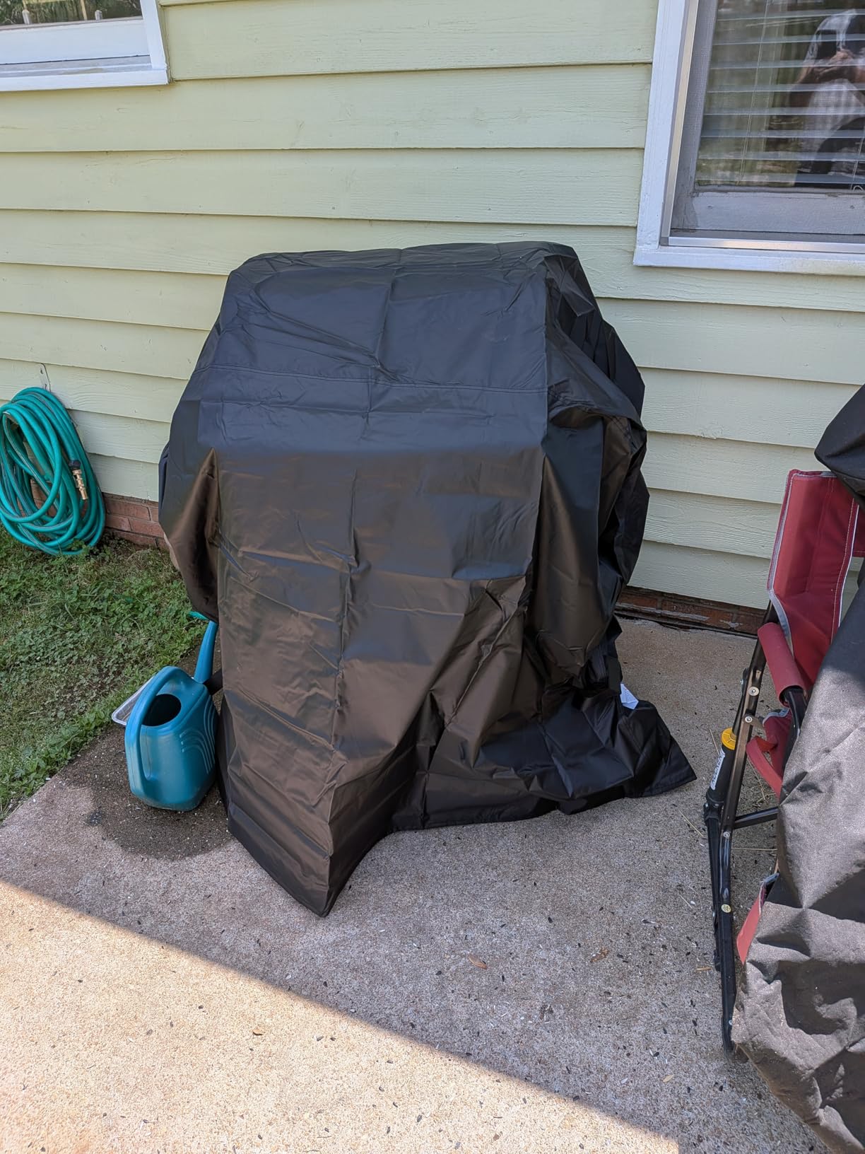 Grill Cover, 58 inch BBQ Gas Grill Cover for Outdoor Grill, Waterproof, Anti-UV, Rip-Proof, Fade Resistant Material, Barbecue Cover with Hook-and-Loop Straps & Adjustable Hem Drawstring, Black customer photo 2