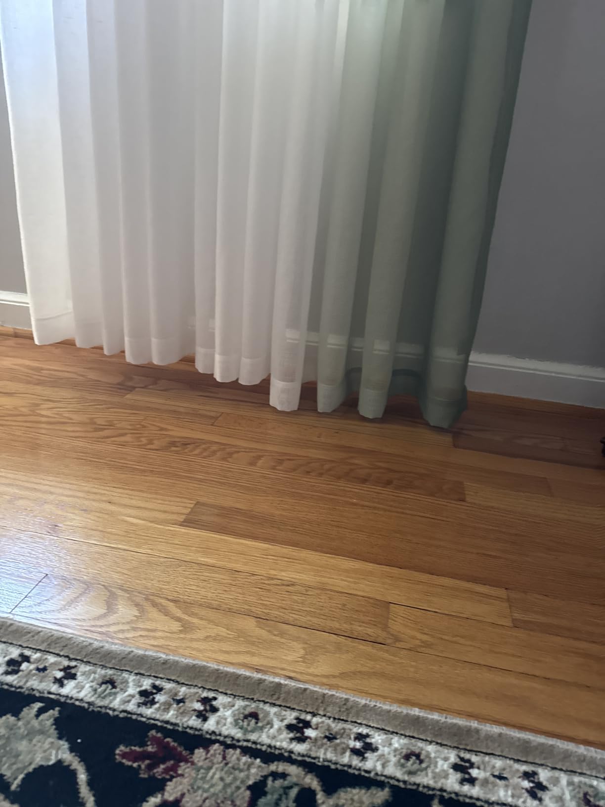 DWCN Grey Faux Linen Ombre Sheer Curtains - Semi Voile Gradient Grommet Top Curtains for Bedroom and Living Room, Set of 2 Window Curtain Panels, 52 x 84 Inches Long customer photo 2