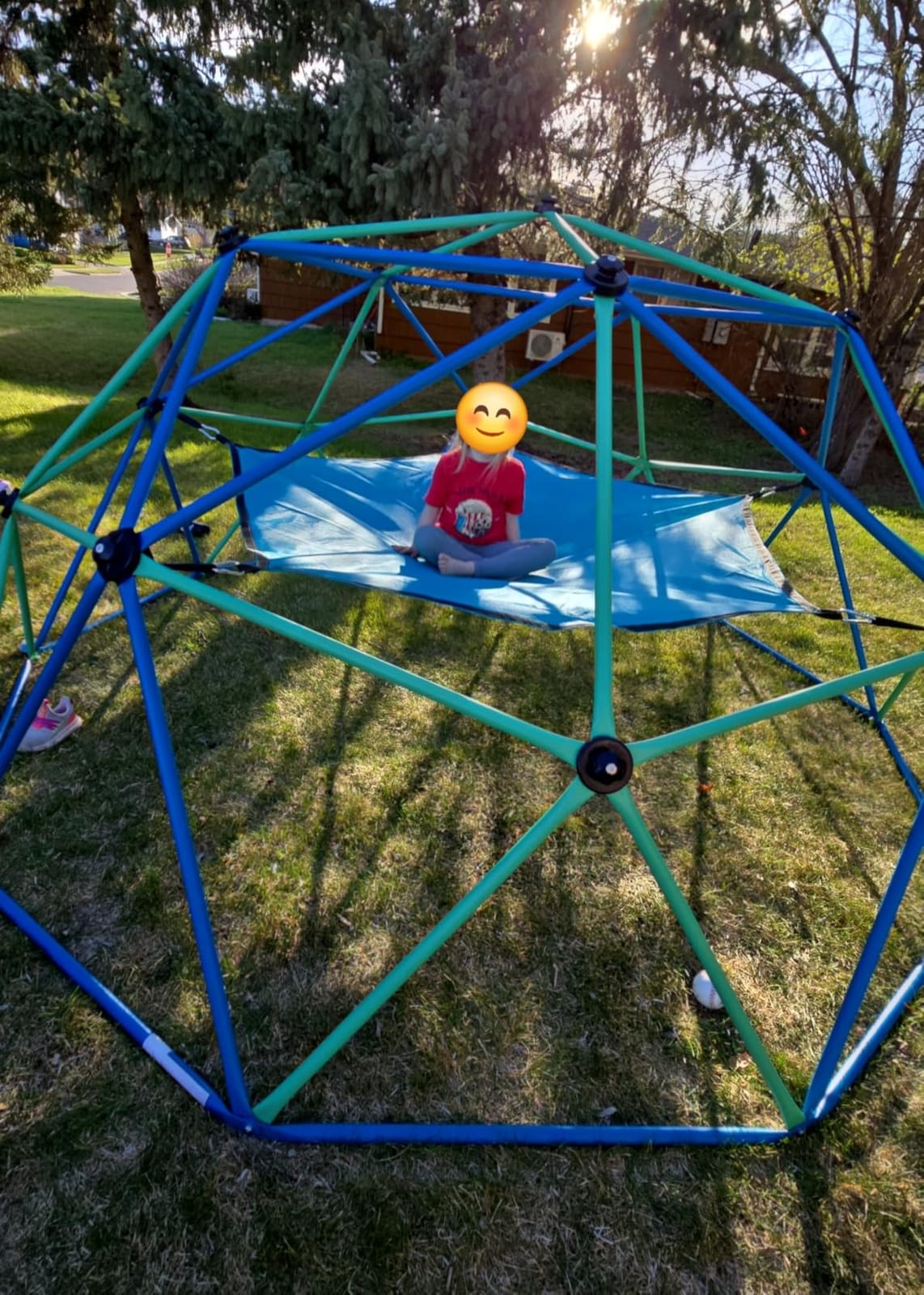 Zupapa 10FT Climbing Dome, Outdoor Jungle Gym for Kids with Climbing Grip - Geometric Dome Climber Outdoor Playset and Easy Assembly Outdoor Play Equipment for Kids (Blue, 10FT) customer photo 1