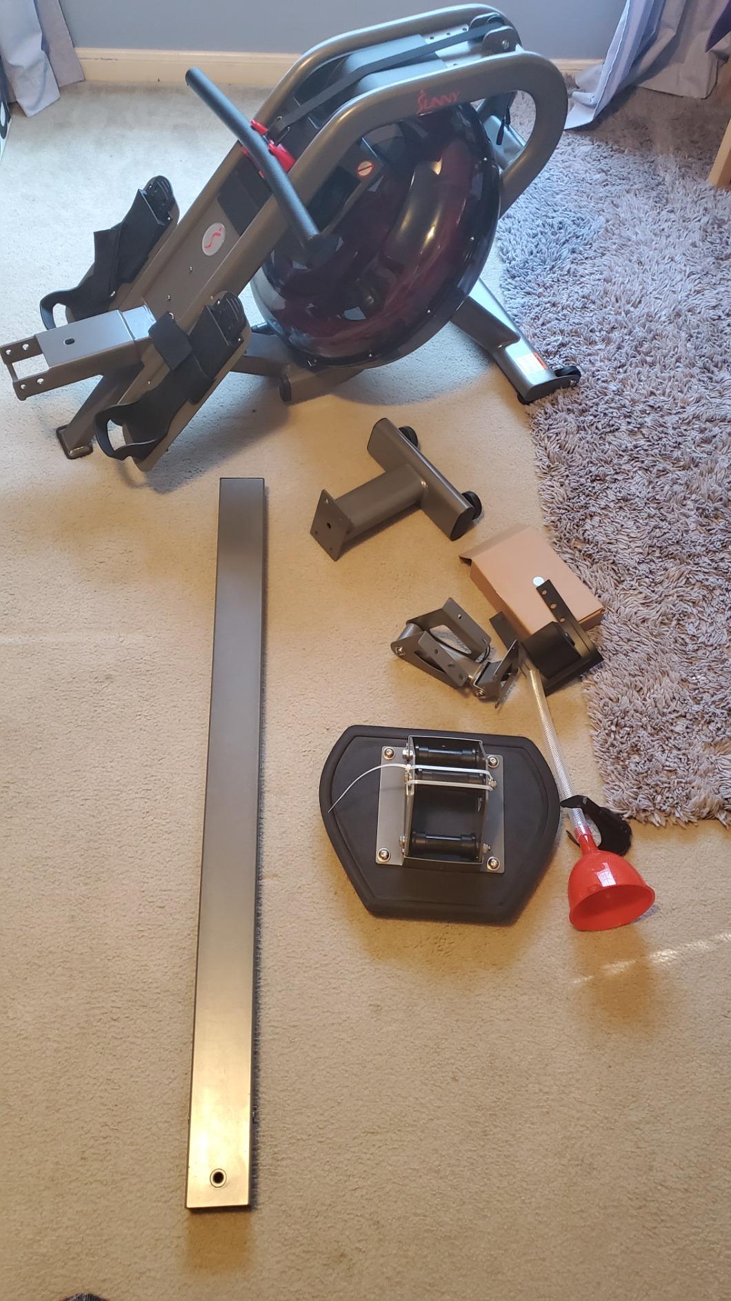 Sunny Health & Fitness AquaStrive Series Smart Water Rower, 300LB Capacity Plus Dynamic Hydro Resistance for Home Cardio Workout, Free SunnyFit Training App Connection customer photo 1