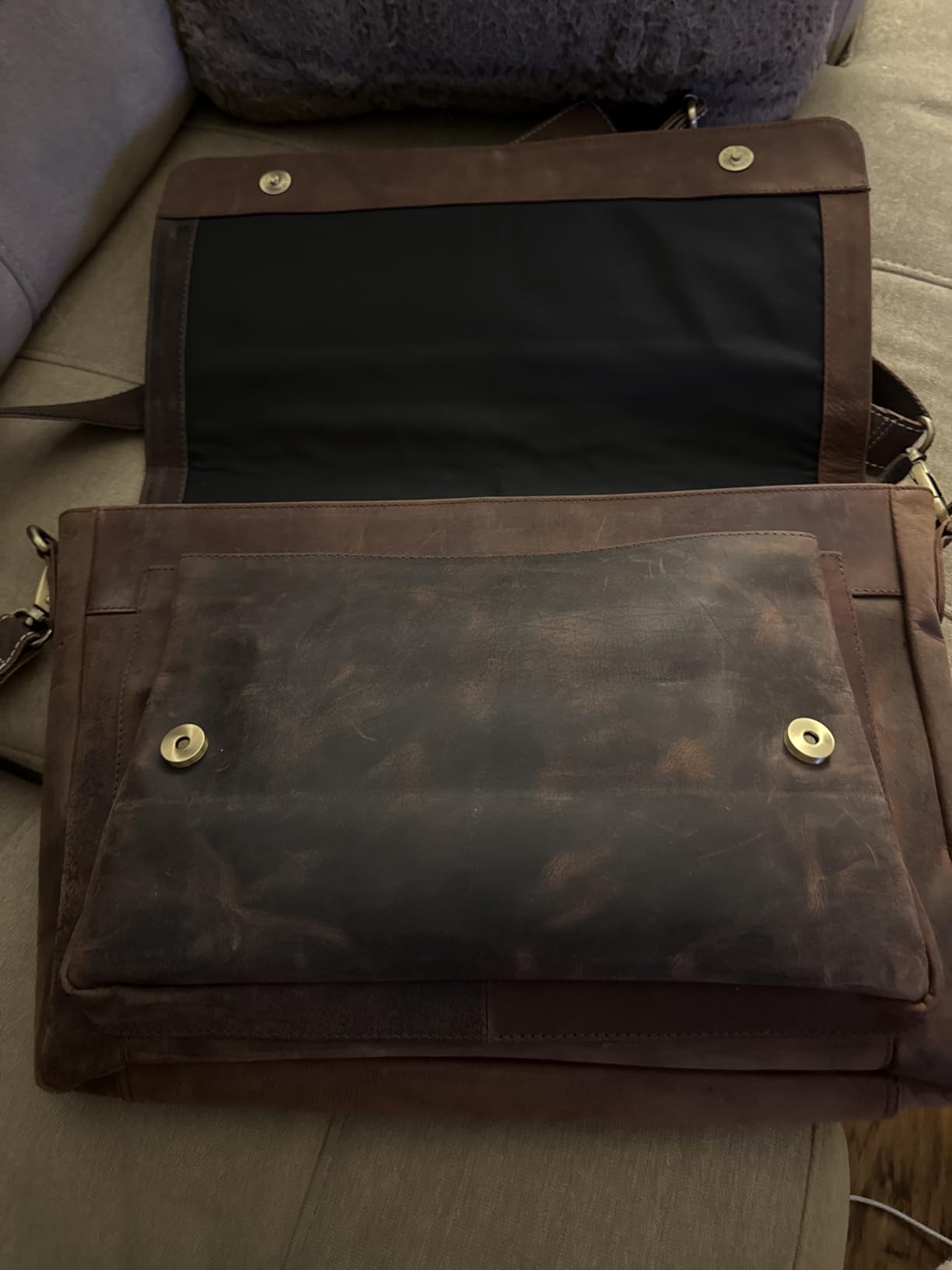 Leather Laptop Messenger Bag for Men and Women - Briefcase Crossbody Office customer photo 1