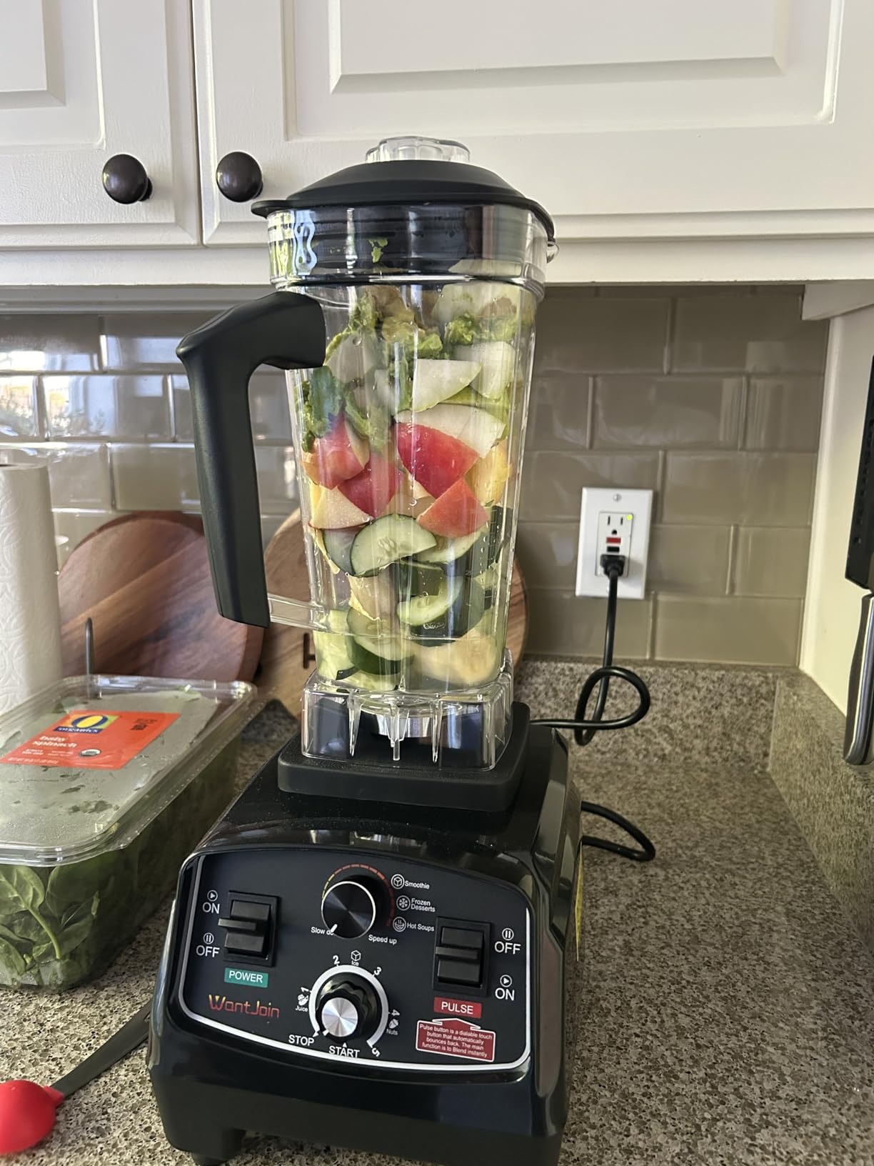 WantJoin Professional Blender, ETL listed 70oz Commercial Blender for kitchen Max 1800W High Power Home and Commercial with Timer, Smoothie Maker 2200ml for Crushing Ice, Frozen Dessert, Soup,fish customer photo 1