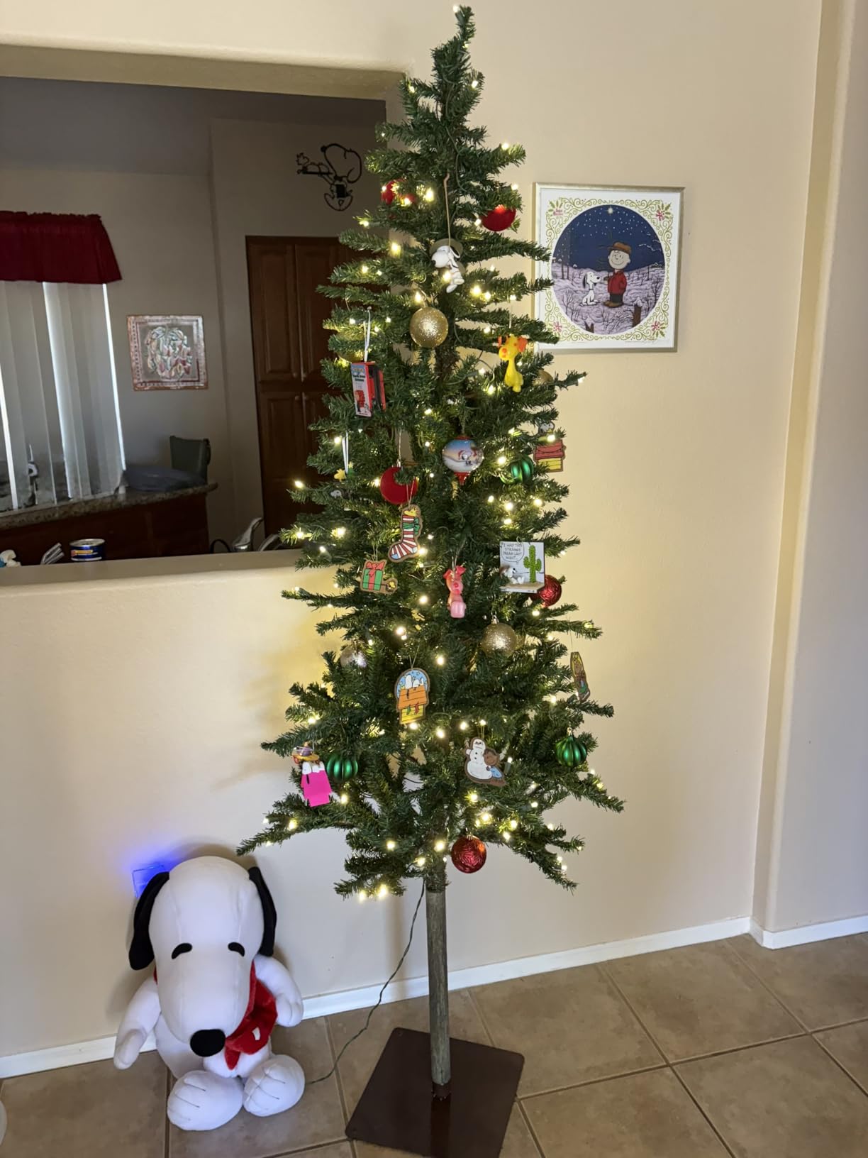 Best Choice Products Pencil Christmas Tree 6ft Pre-lit Alpine Slim Holiday Decoration, Lighted Skinny Décor LED Lights, Metal Stand customer photo 1
