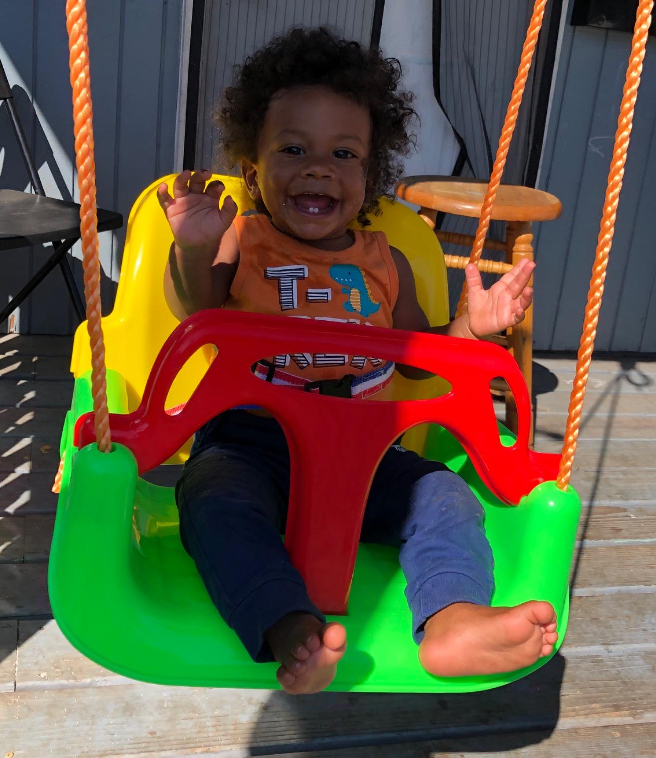 RedSwing 3-in-1 Baby Swing Seat, Toddler Swing, Anti-Flip Snug & Secure Detachable Infants to Teens Kids Swing Seat for Outside Playground, Blue customer photo 2
