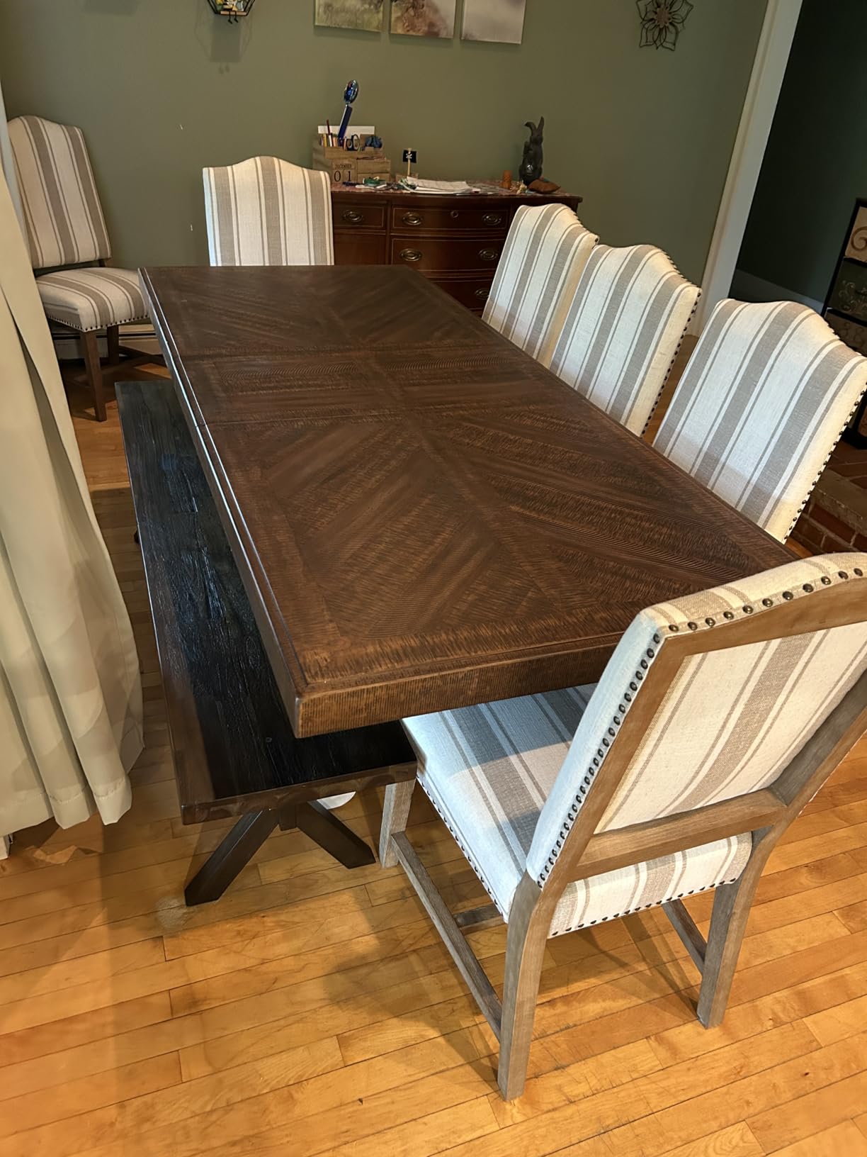 Signature Design by Ashley Valebeck 1-Piece Dining Table, Farmhouse Trestle customer photo 1