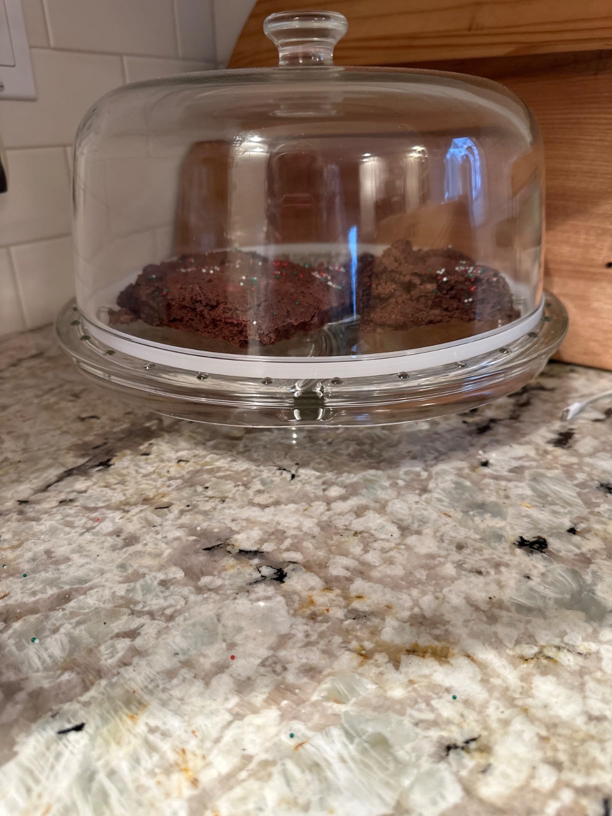Royalty Art Glass Cake Stand with Dome, 6-in-1 Convertible Server customer photo 2