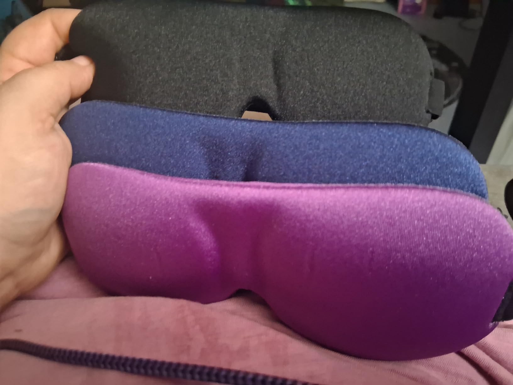 LKY DIGITAL Sleep Mask for Side Sleeper 3 Pack, Blackout 3D Eye Mask customer photo 2