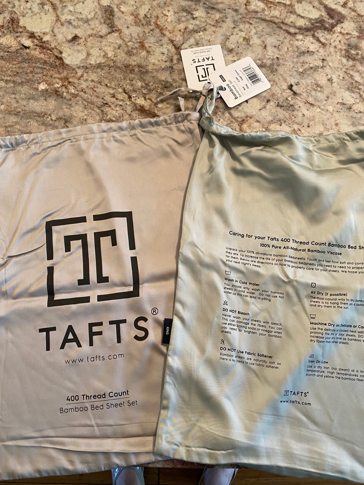 Bamboo Sheets Queen Size, 100% Pure Viscose derived from Bamboo Bed Sheet Set, Luxuriously Soft, Silky, Cooling Sheets, Double Stitched, Lifetime Promise by Tafts (Cool White) customer photo 1