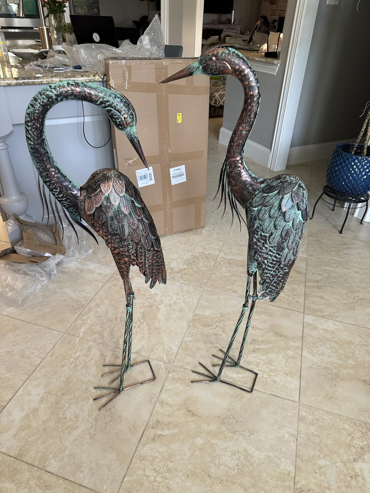 Kircust Garden Crane Statues Metal Heron Outdoor Statue 46 Inch customer photo 2