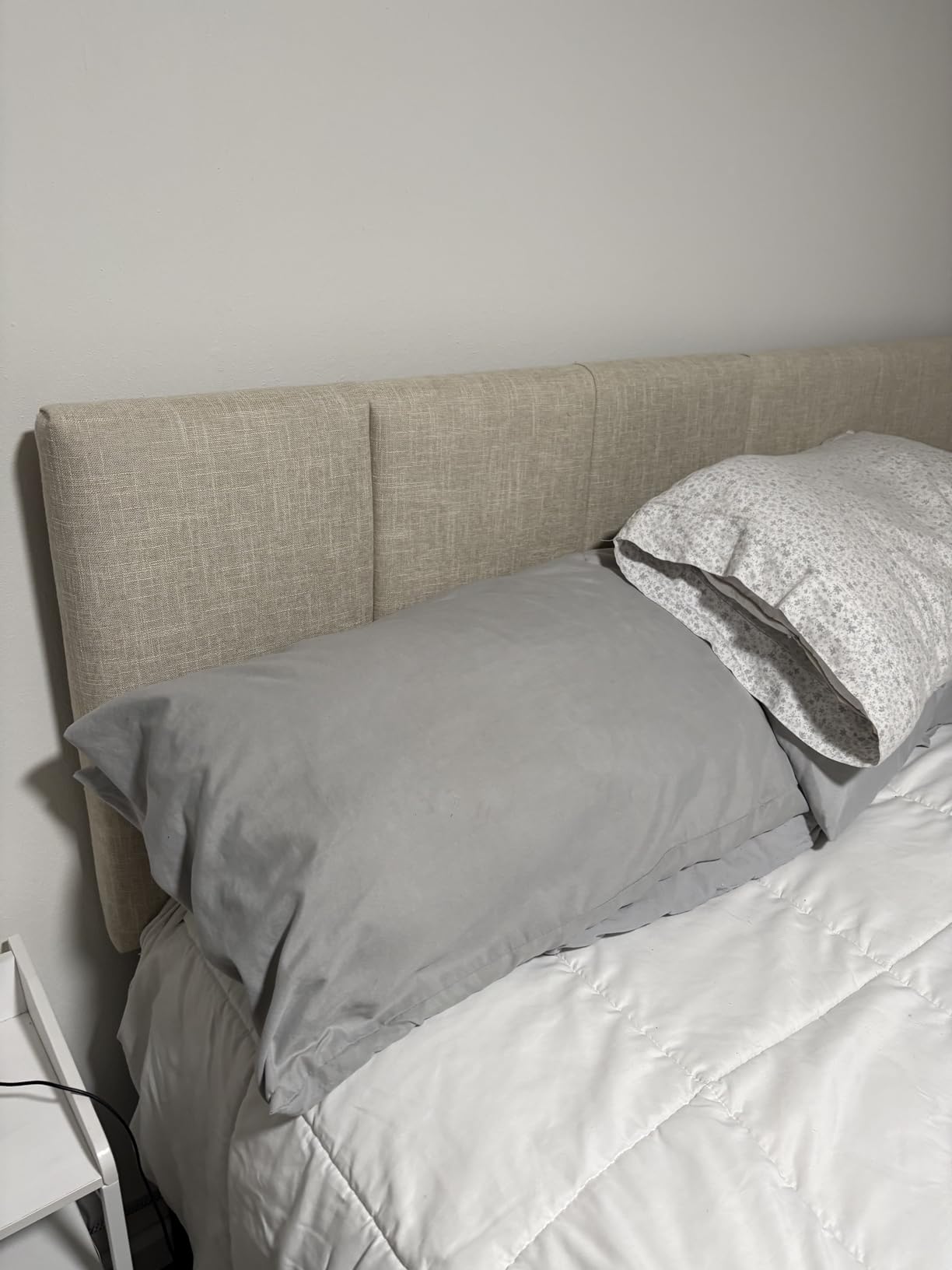 HAOBO Home Upholstered Headboard Foldable King Size Headboards Eastern King/California King Linen Panel with Height Adjustments customer photo 2