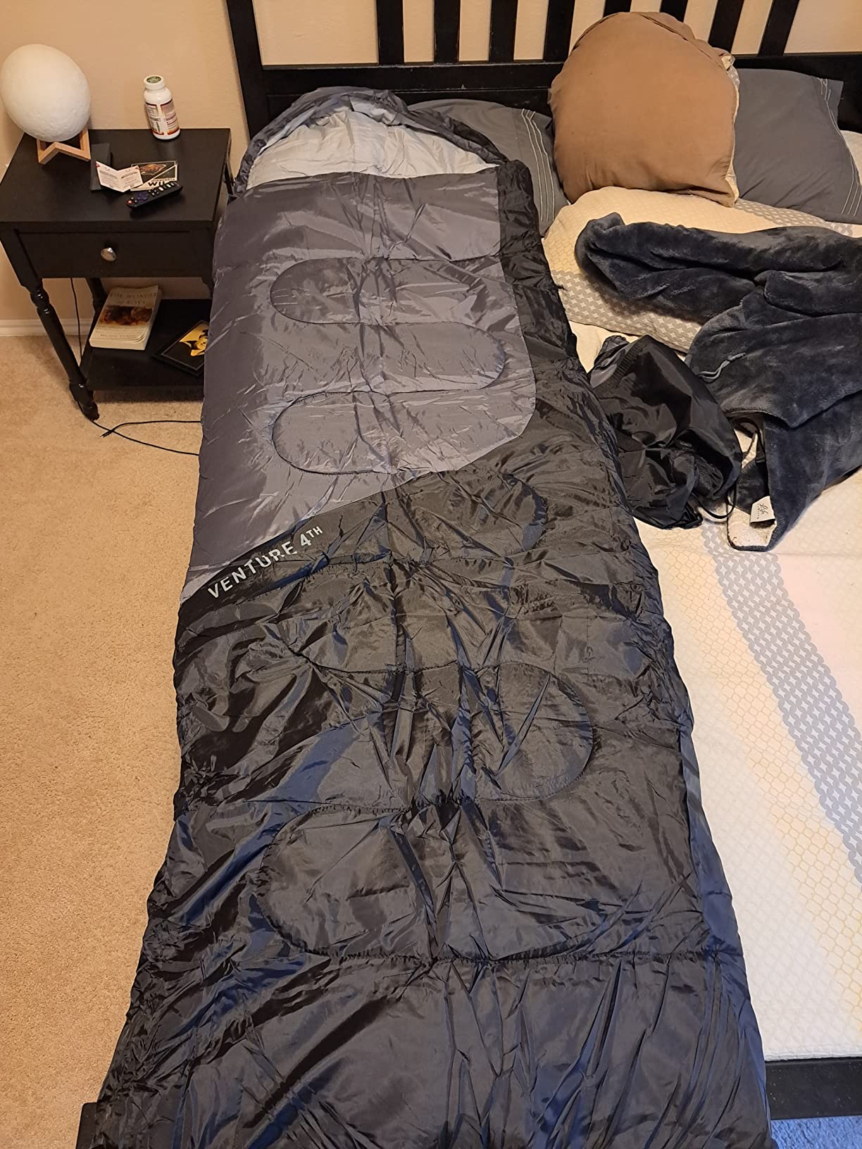 VENTURE 4TH Backpacking Sleeping Bag for Camping - Single, XXL & Double | Water-resistant, breathable polyester. Compresses into included stuff sack for easy carry. Warm & Cold Weather Options. customer photo 1
