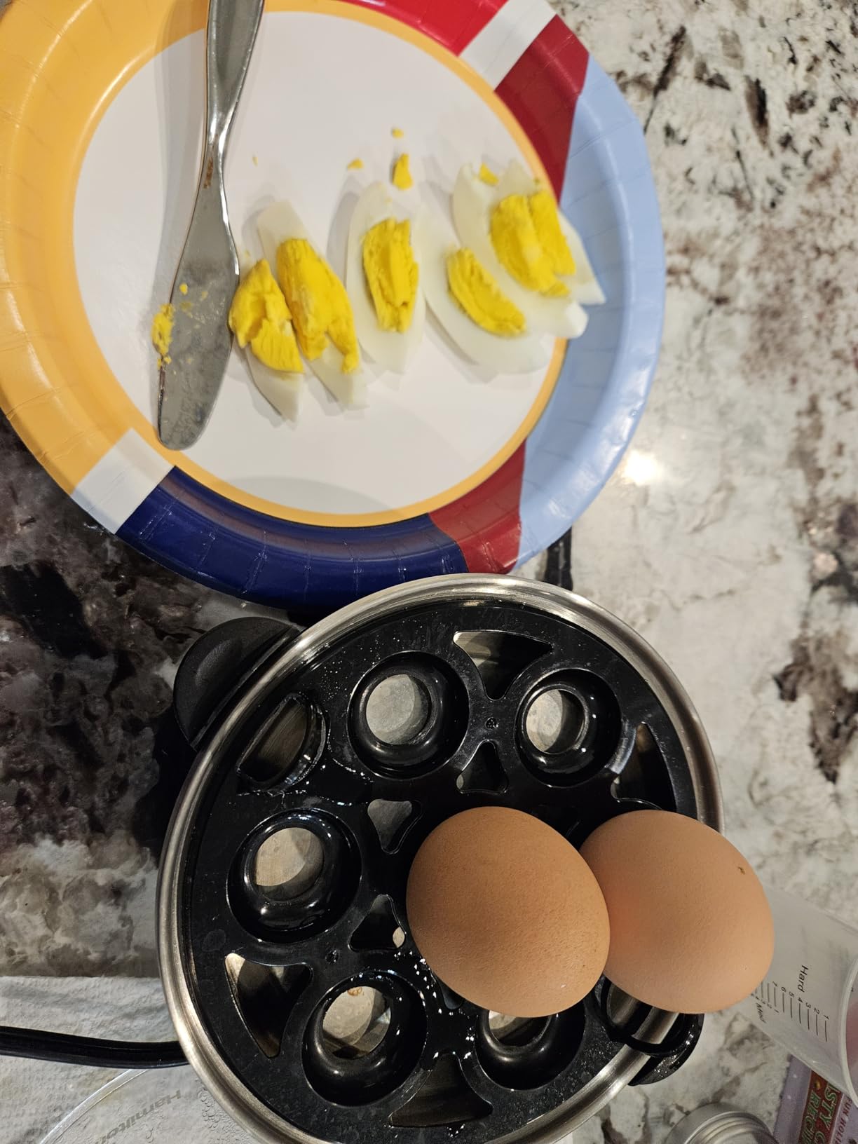 Hamilton Beach 3-in-1 Electric Egg Cooker for Hard Boiled Eggs, Poacher Eggs, Omelet Maker & Vegetable Steamer, Holds 7, Black (25507) customer photo 2