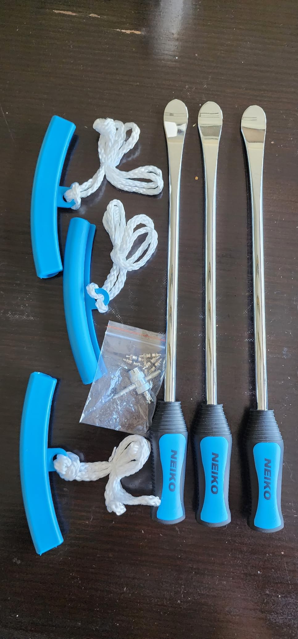 NEIKO 20601A 14.5” Steel Tire Spoons Tool Set, Tire Tools Include 3 Piece Tire Spoons, 3 Piece Rim Protector, Valve Tool, 6 Piece Valve Cores, Motorcycle Tire Changer, Dirt Bike Tire Levers customer photo 2